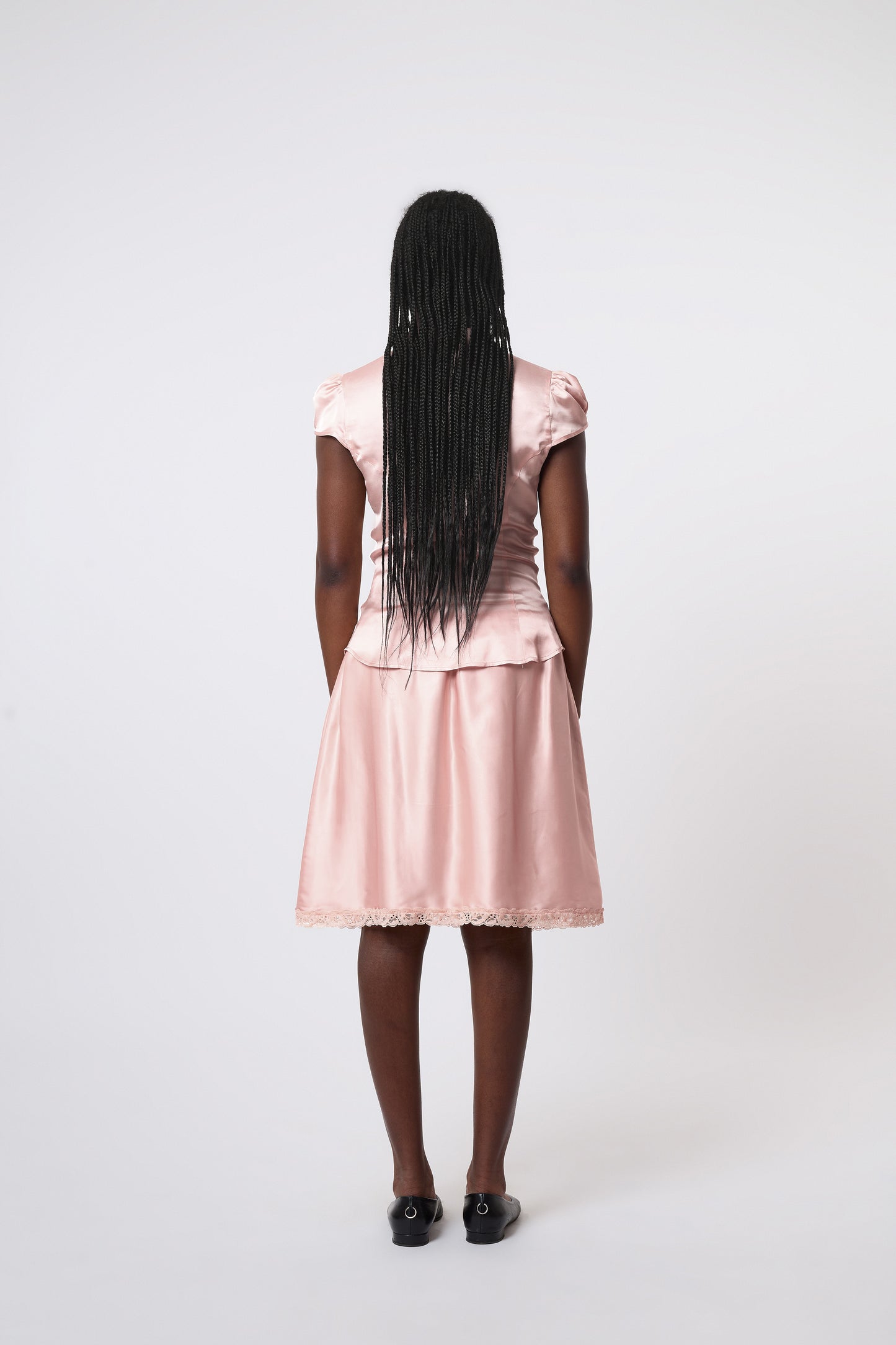 Berta Top in Coral Satin