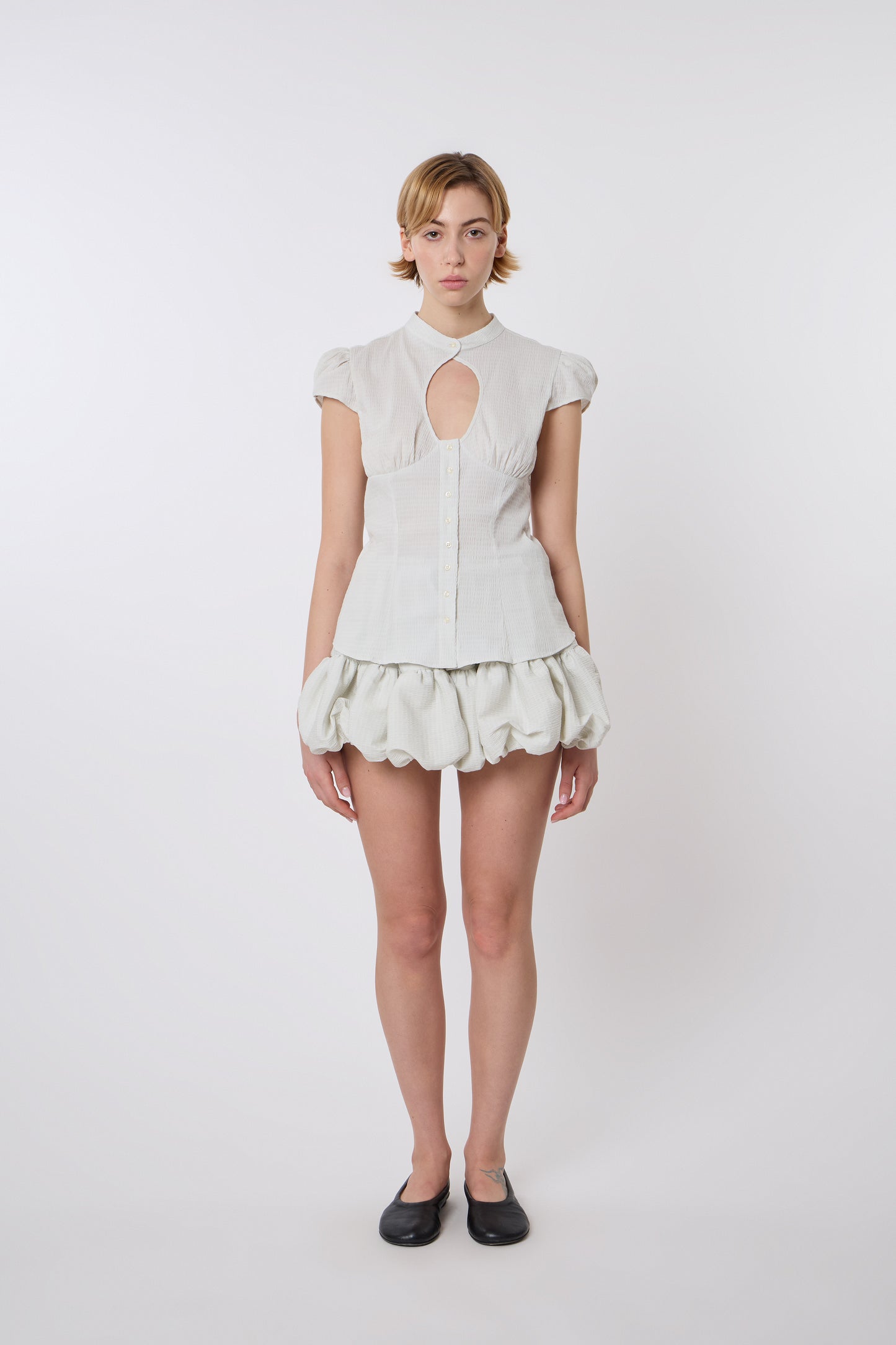 Berta Top in Crinckled Cotton