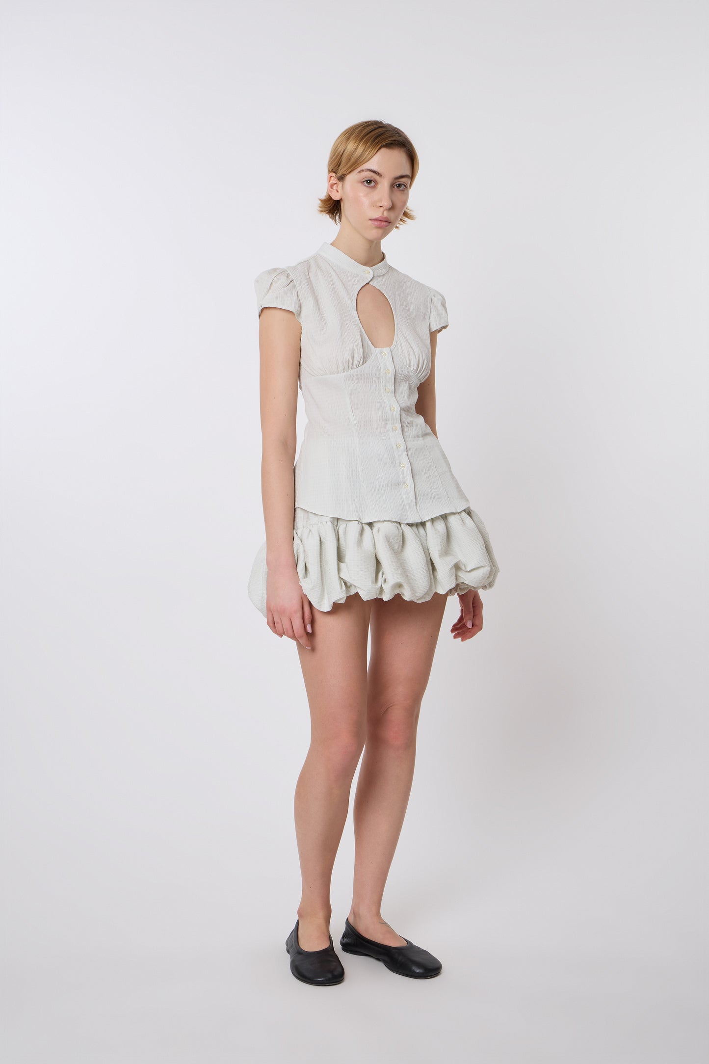 Berta Top in Crinckled Cotton