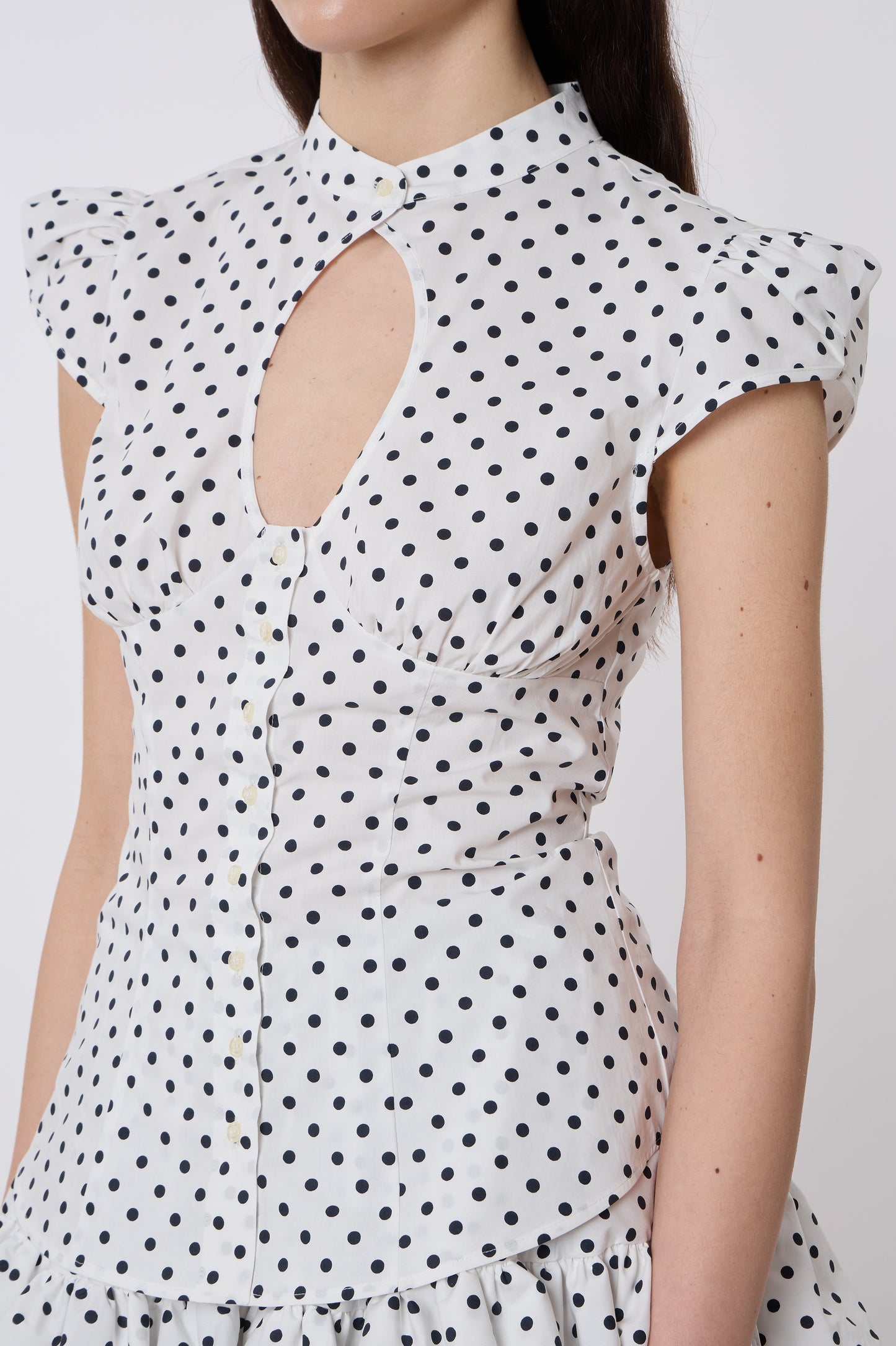 Berta Top in Pois Cotton