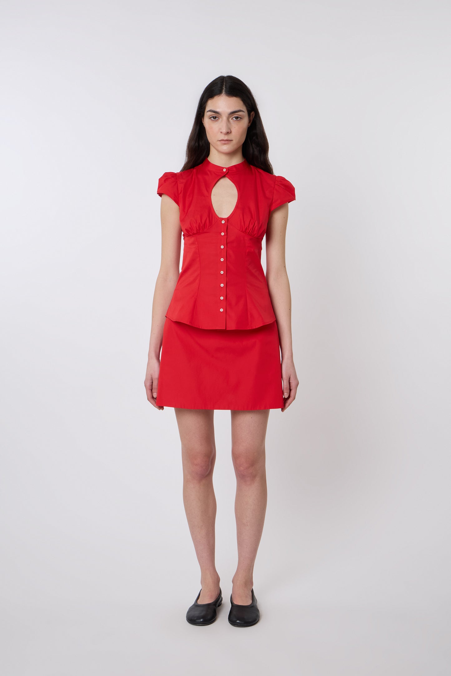 Berta Top in Red Cotton