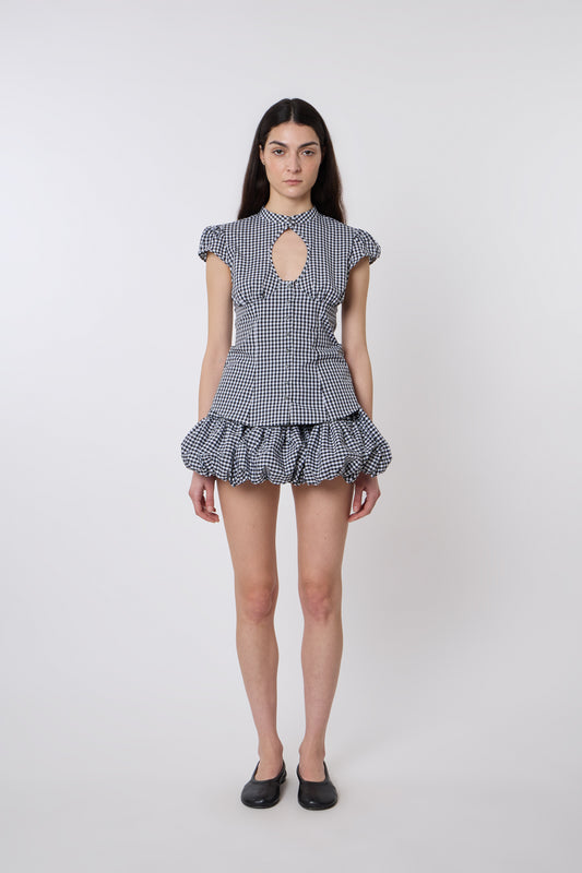 Berta Top in Vichy Cotton