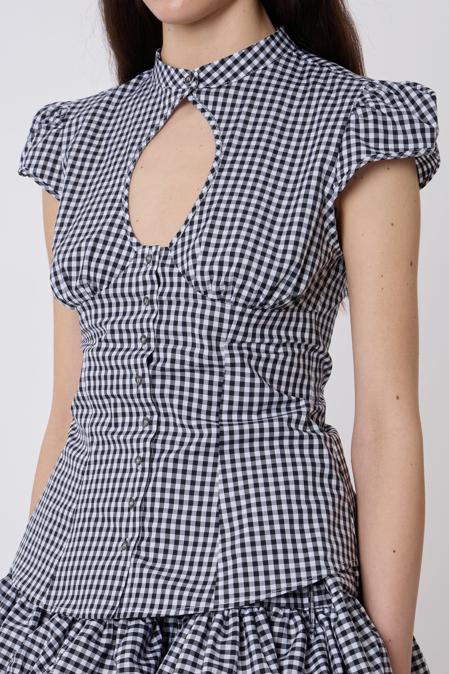 Berta Top in Vichy Cotton