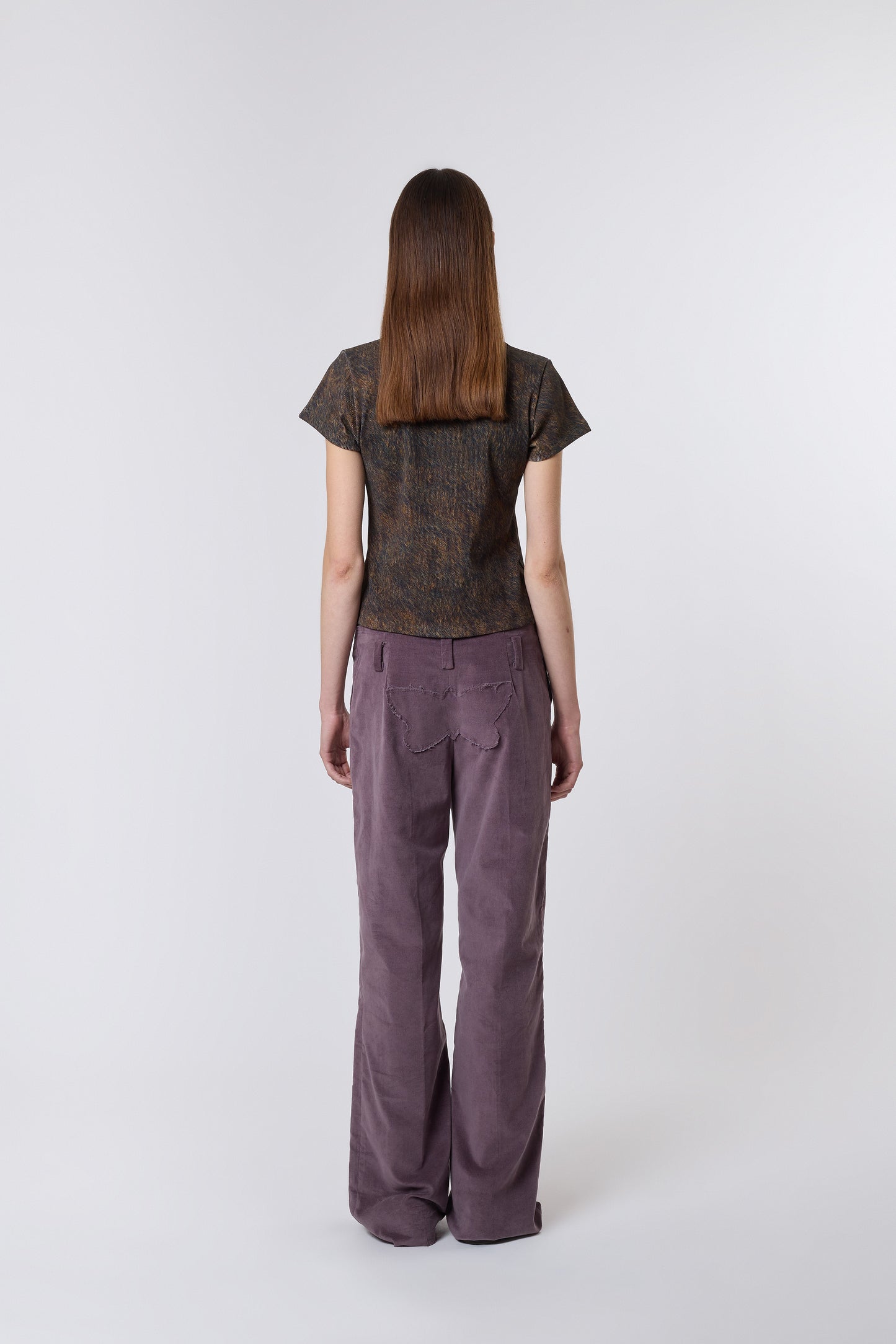 Butterfly Trousers in Mauve Velvet