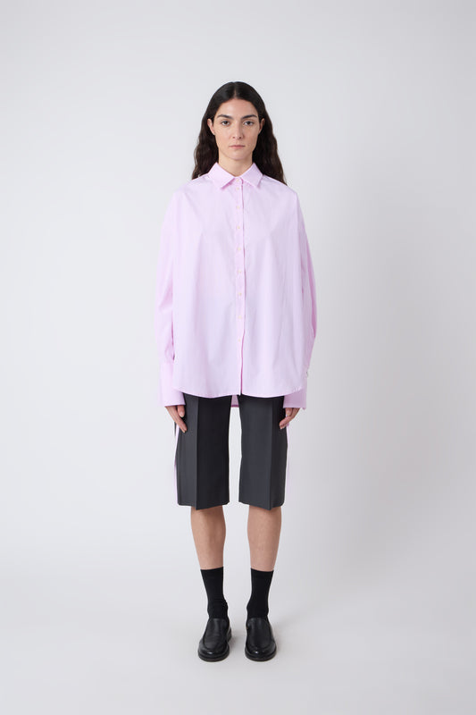 Camicia in Pink Striped Cotton - Archive