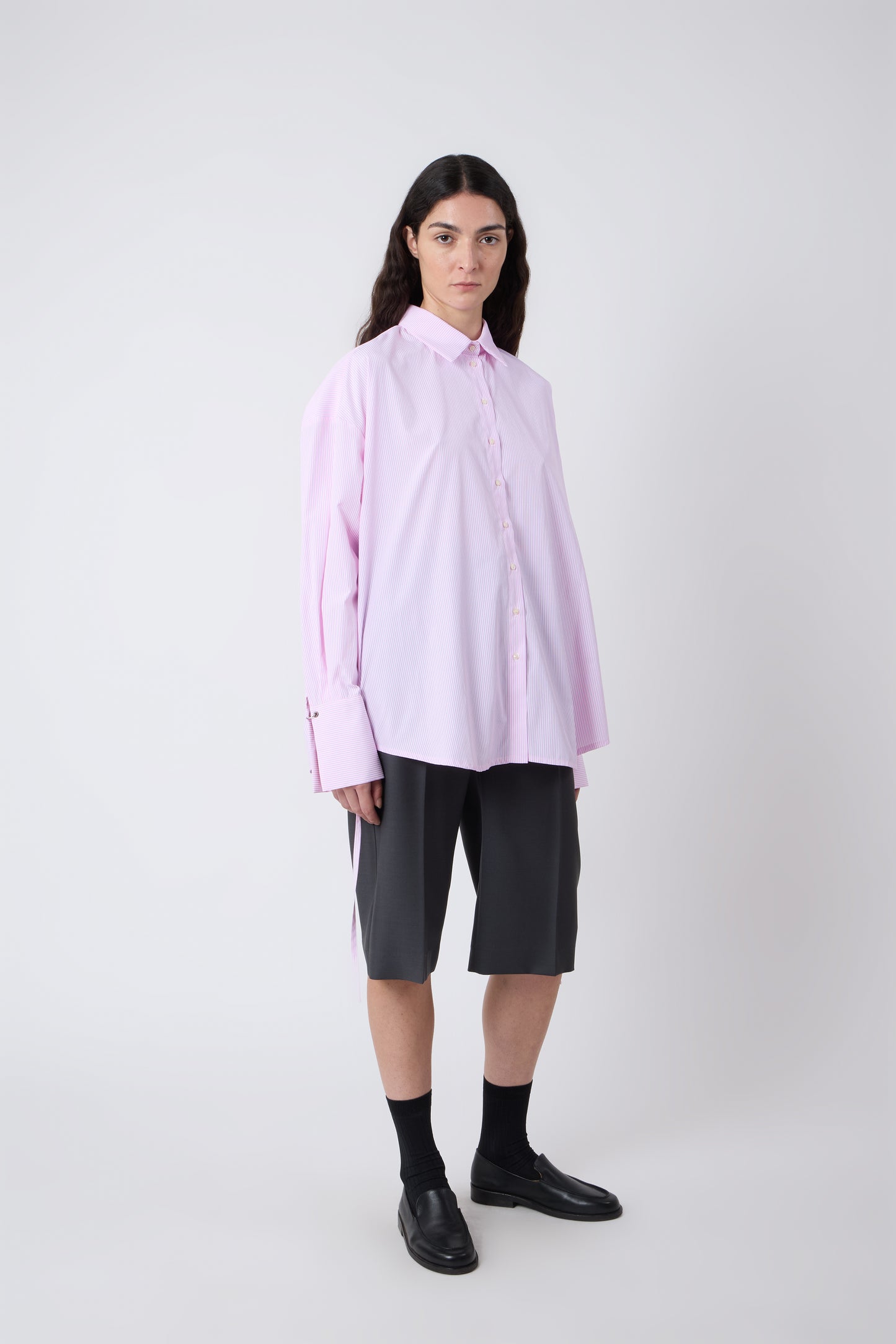 Camicia in Pink Striped Cotton - Archive