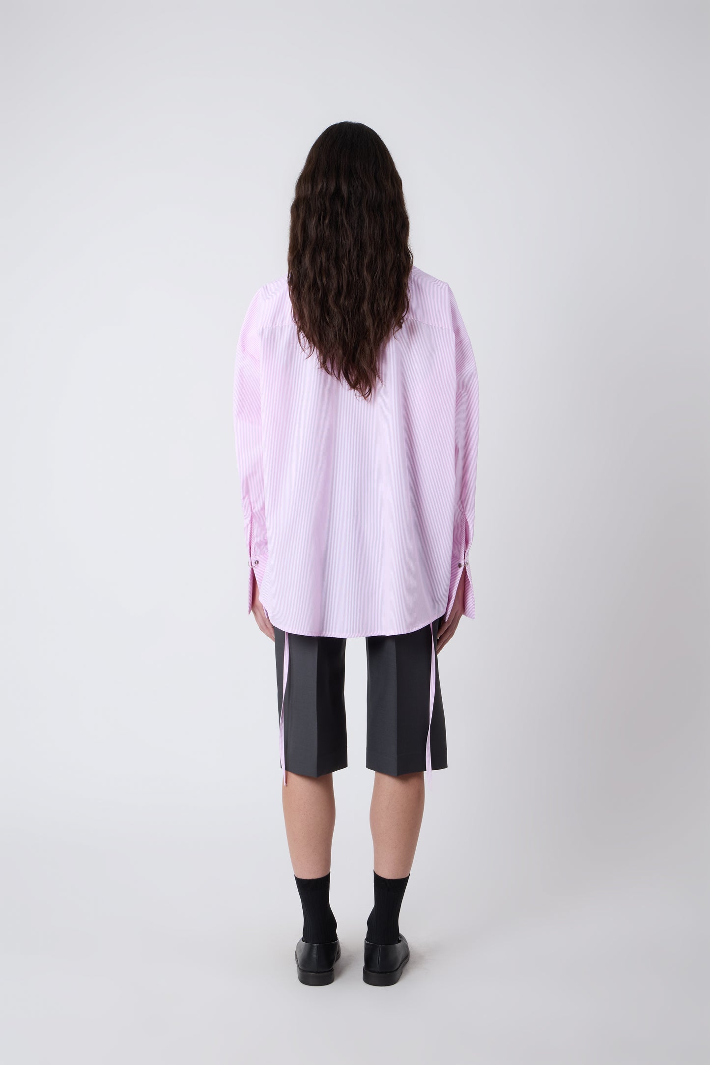 Camicia in Pink Striped Cotton - Archive