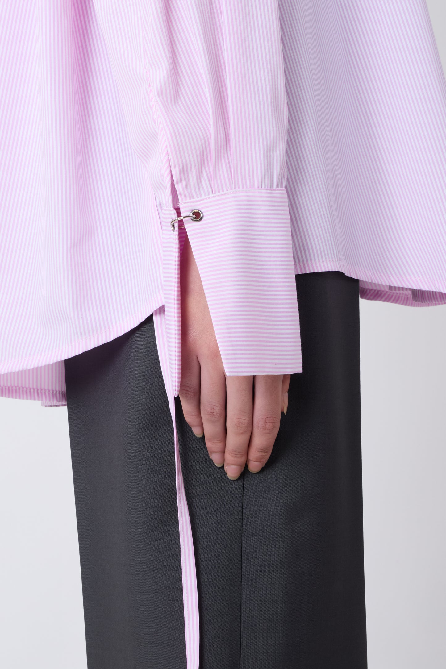 Camicia in Pink Striped Cotton - Archive