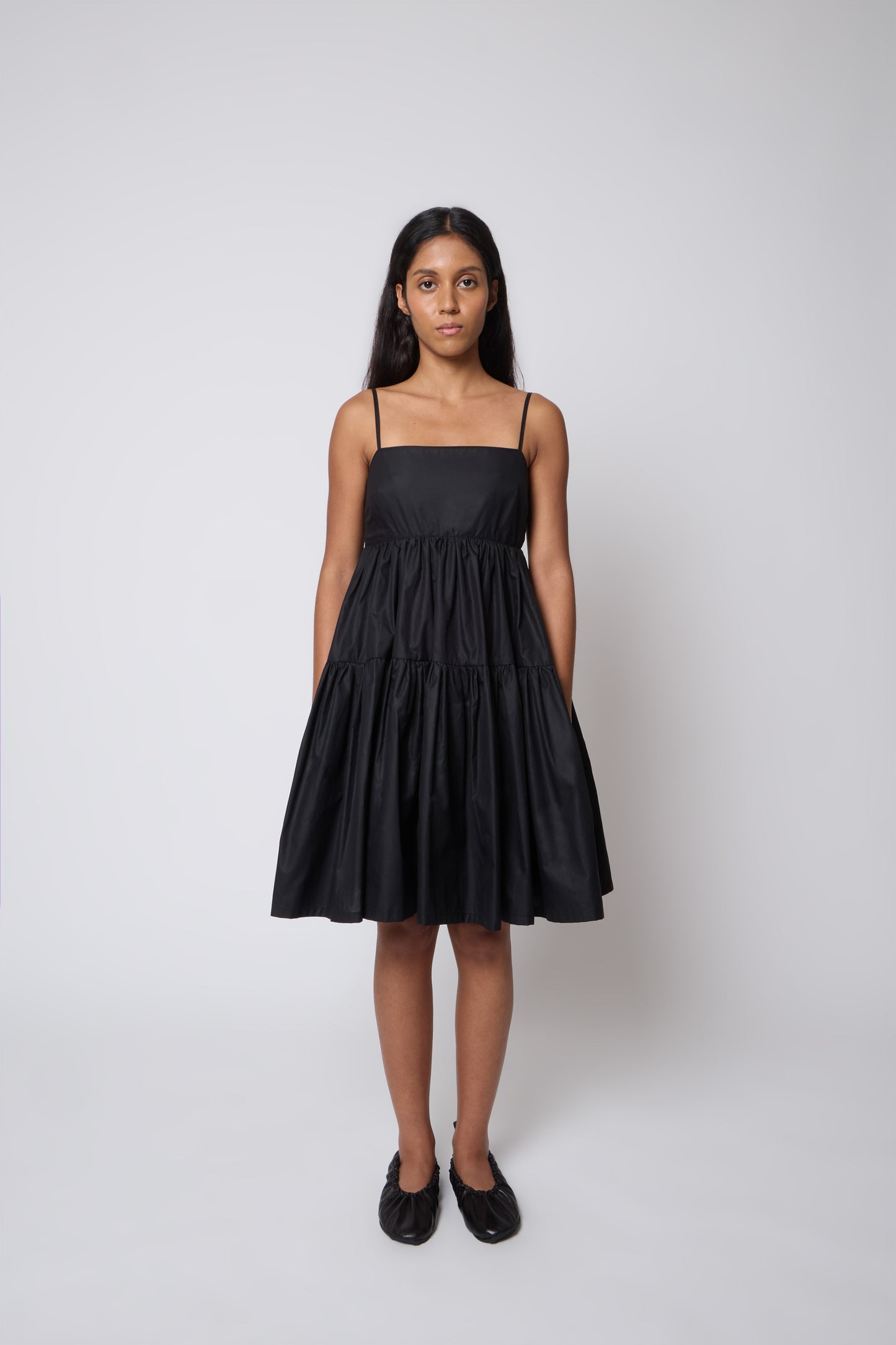 Eloise Dress in Black Cotton