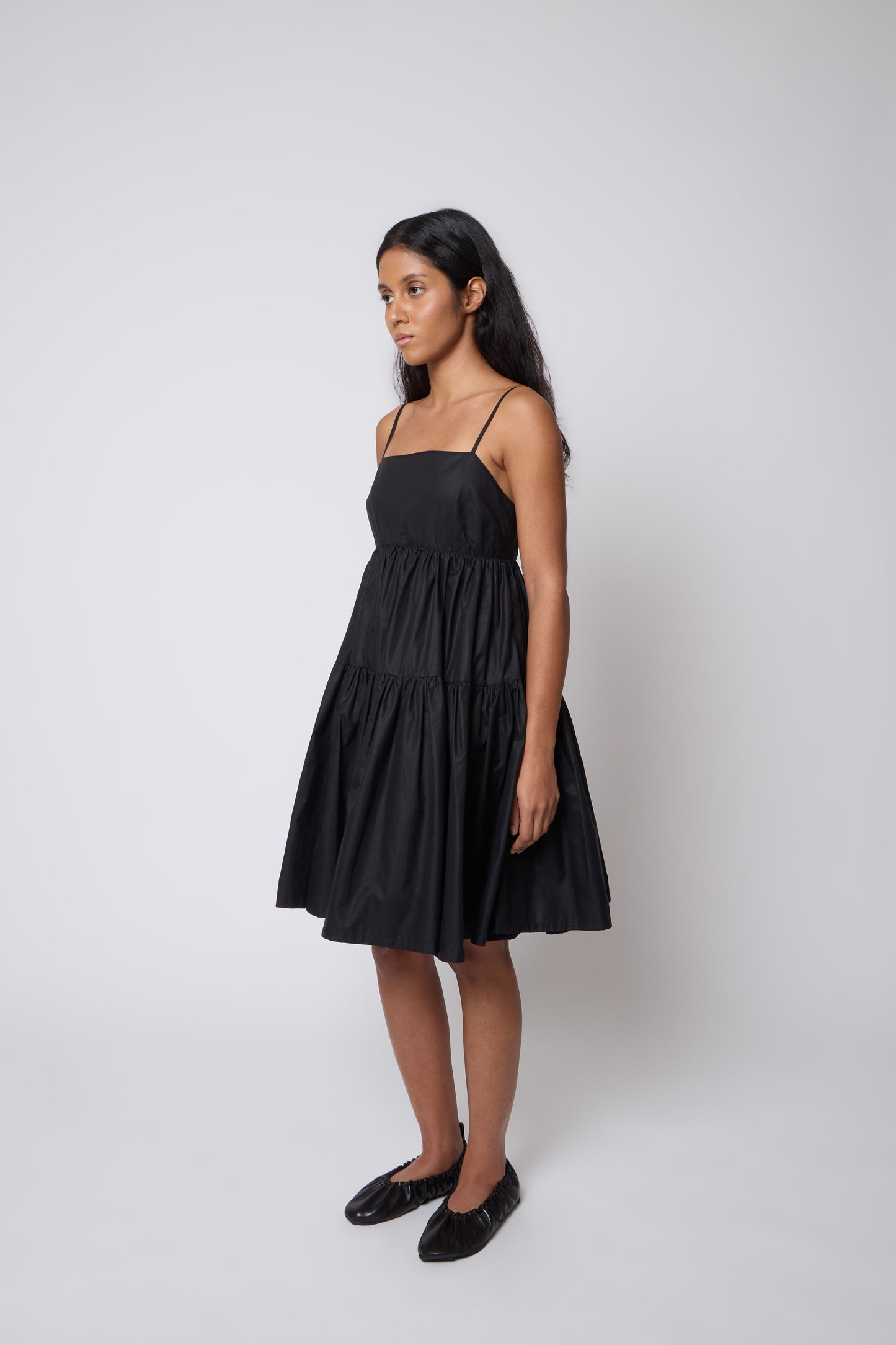 Eloise Dress in Black Cotton