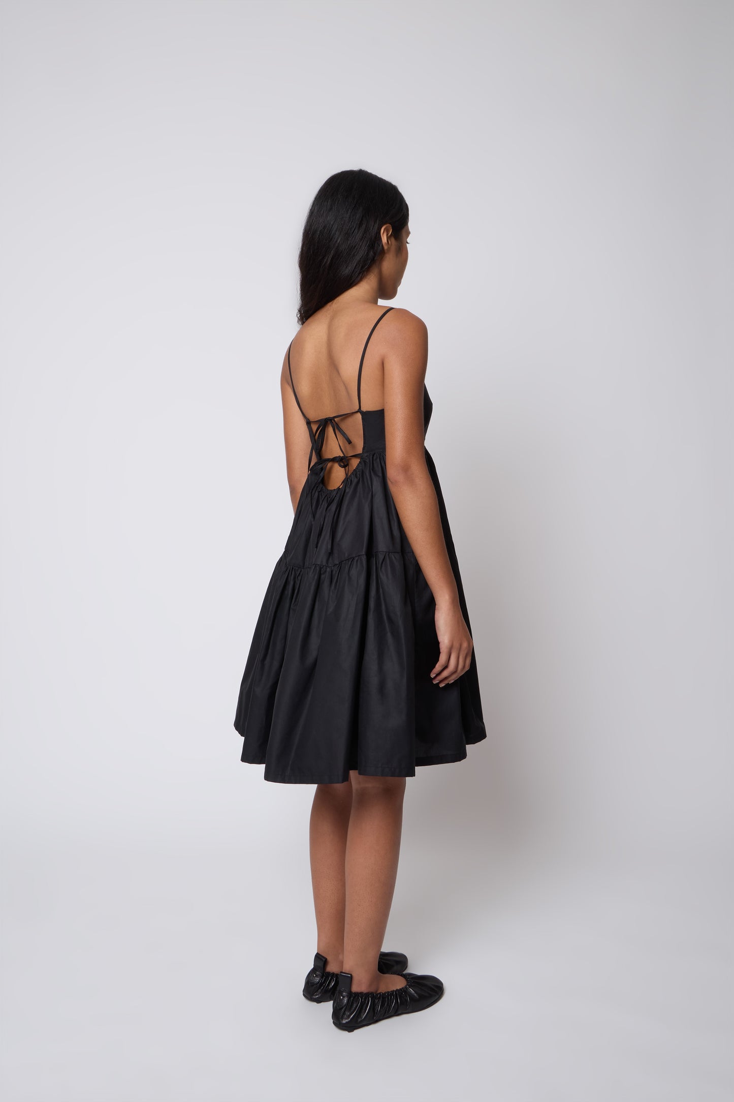 Eloise Dress in Black Cotton