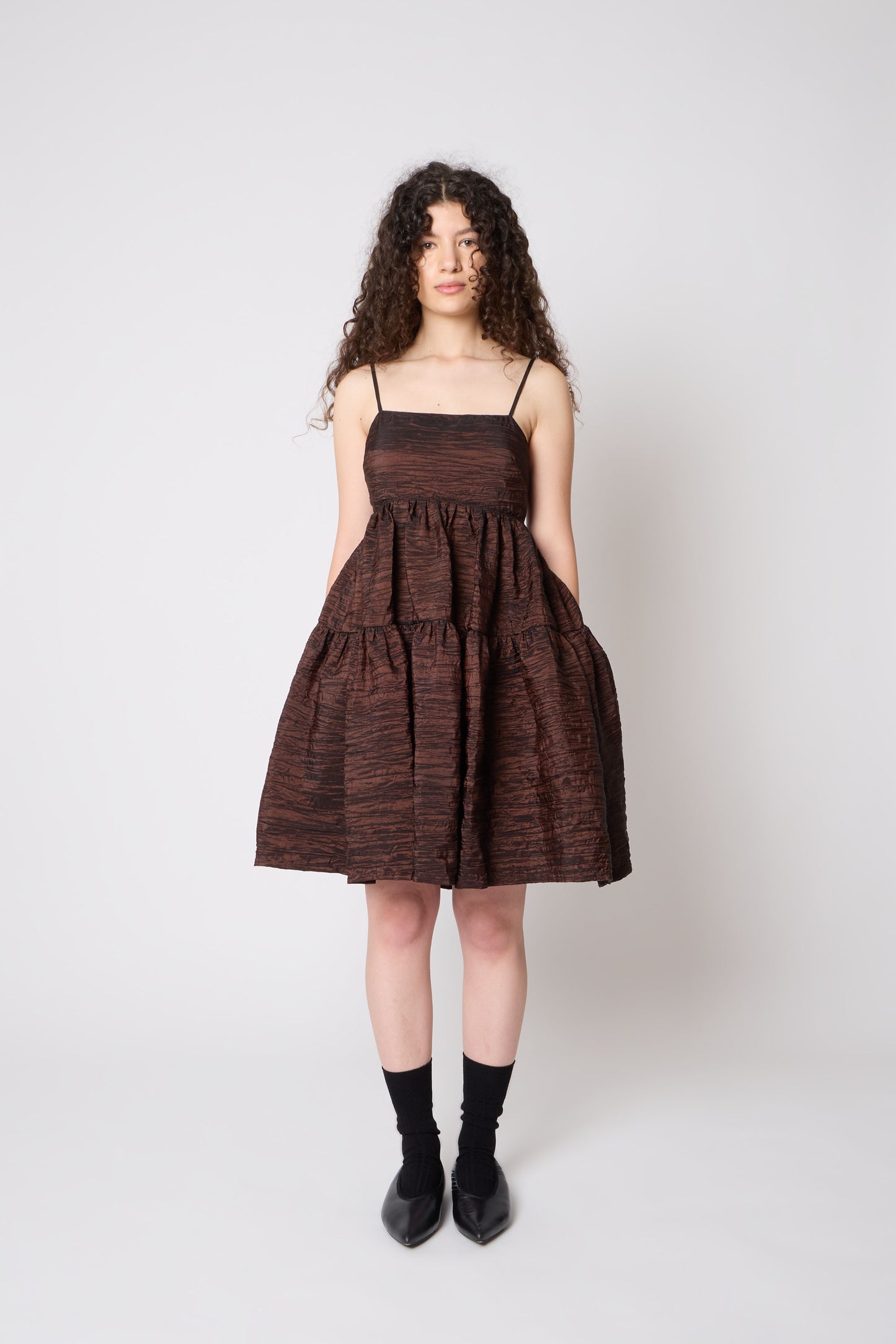 Eloise Dress in Bronze Taffeta