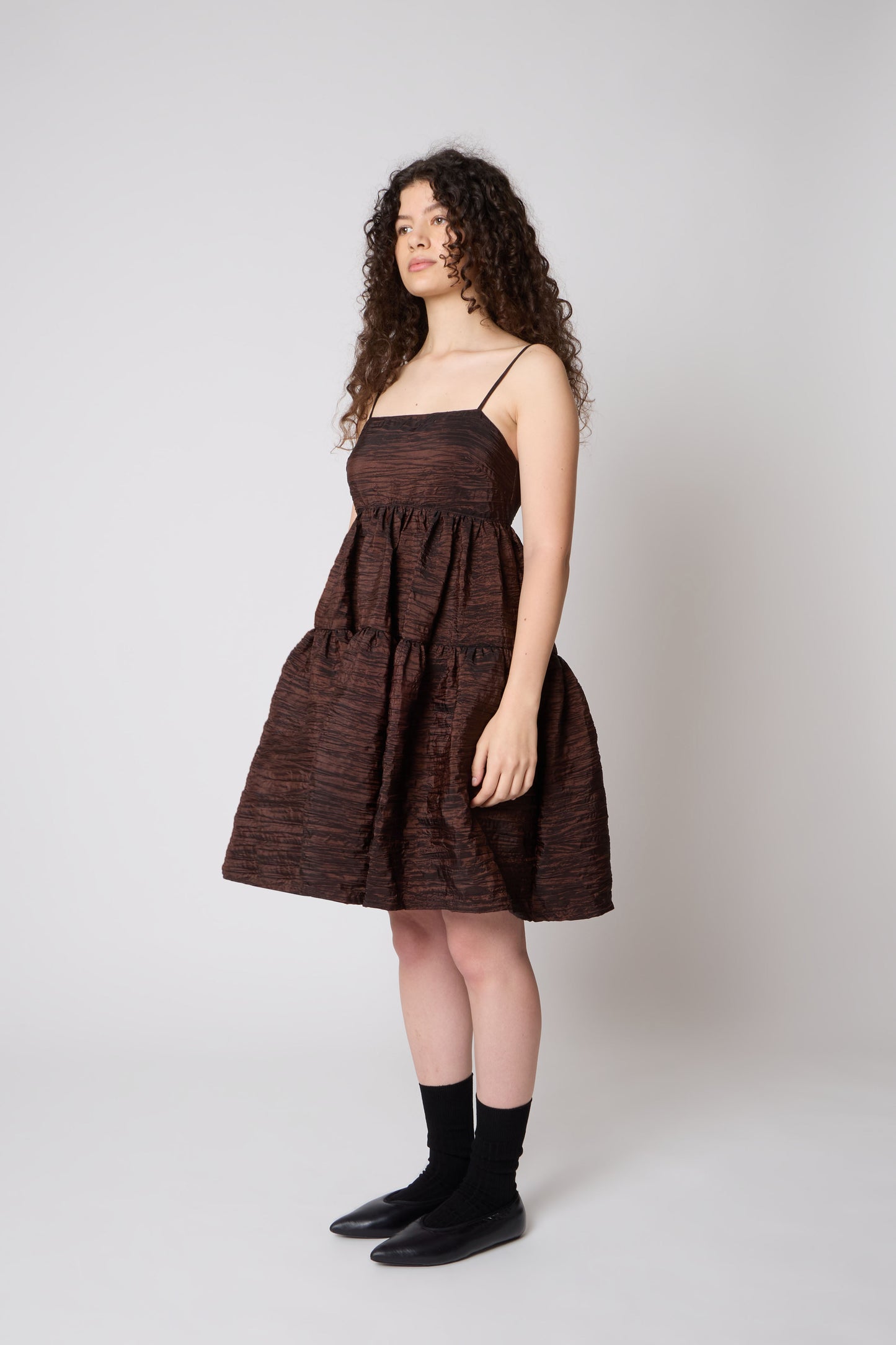 Eloise Dress in Bronze Taffeta