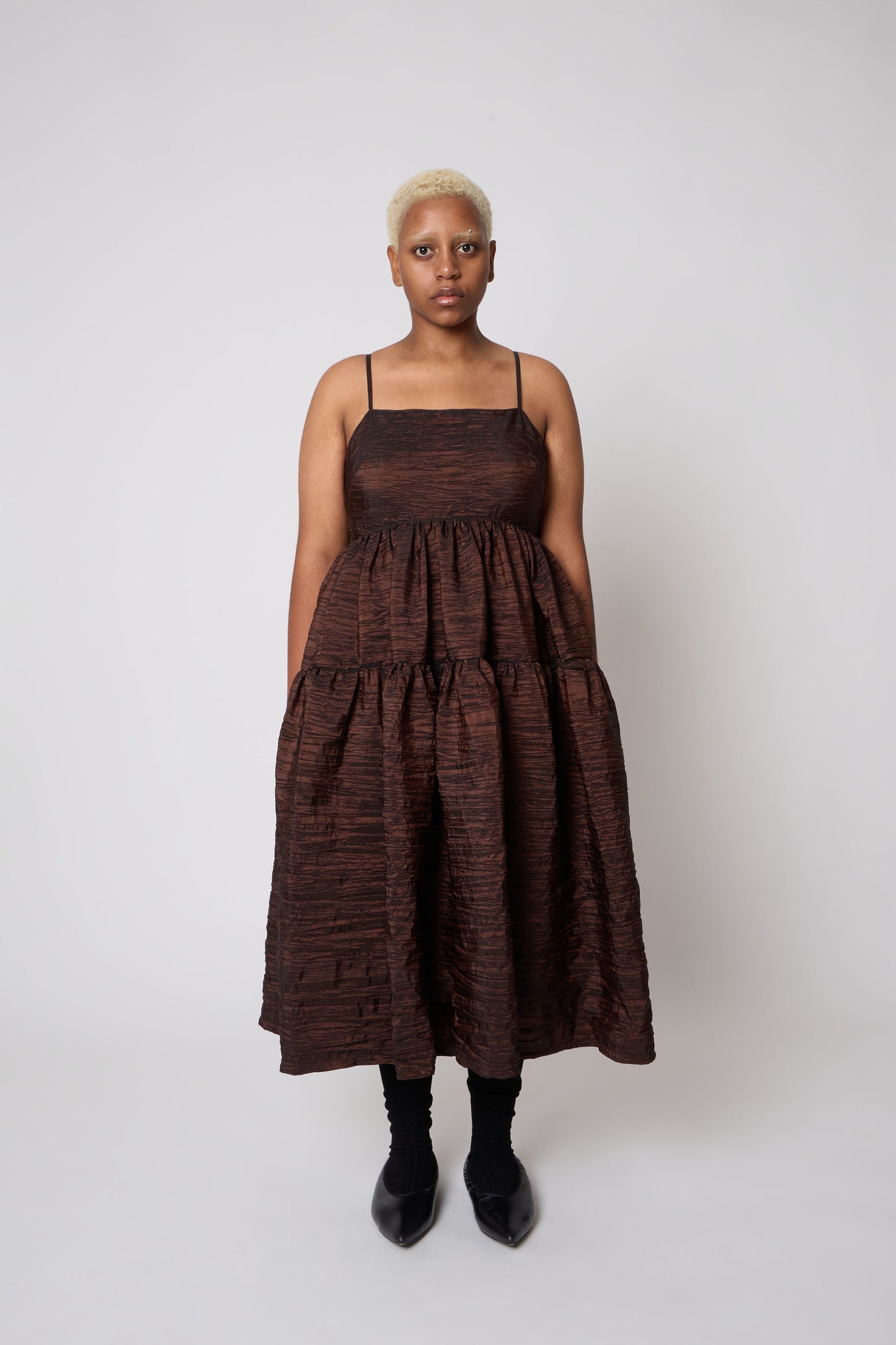Eloise Dress in Bronze Taffeta