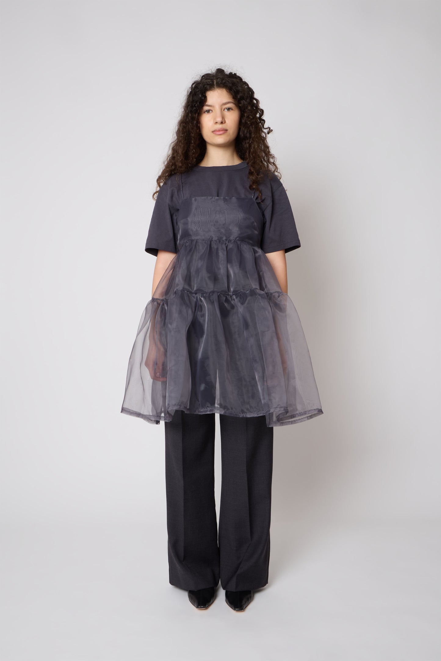 Eloise Dress in Organza Grey