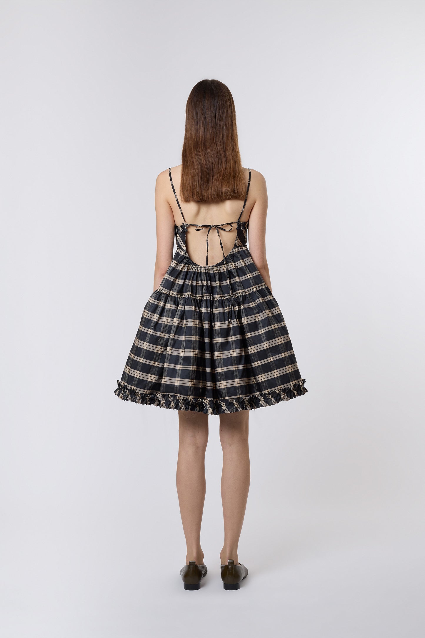 Eloise Dress in Tartan Taffeta