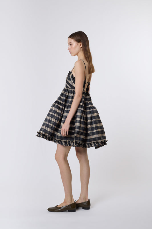 Eloise Dress in Tartan Taffeta