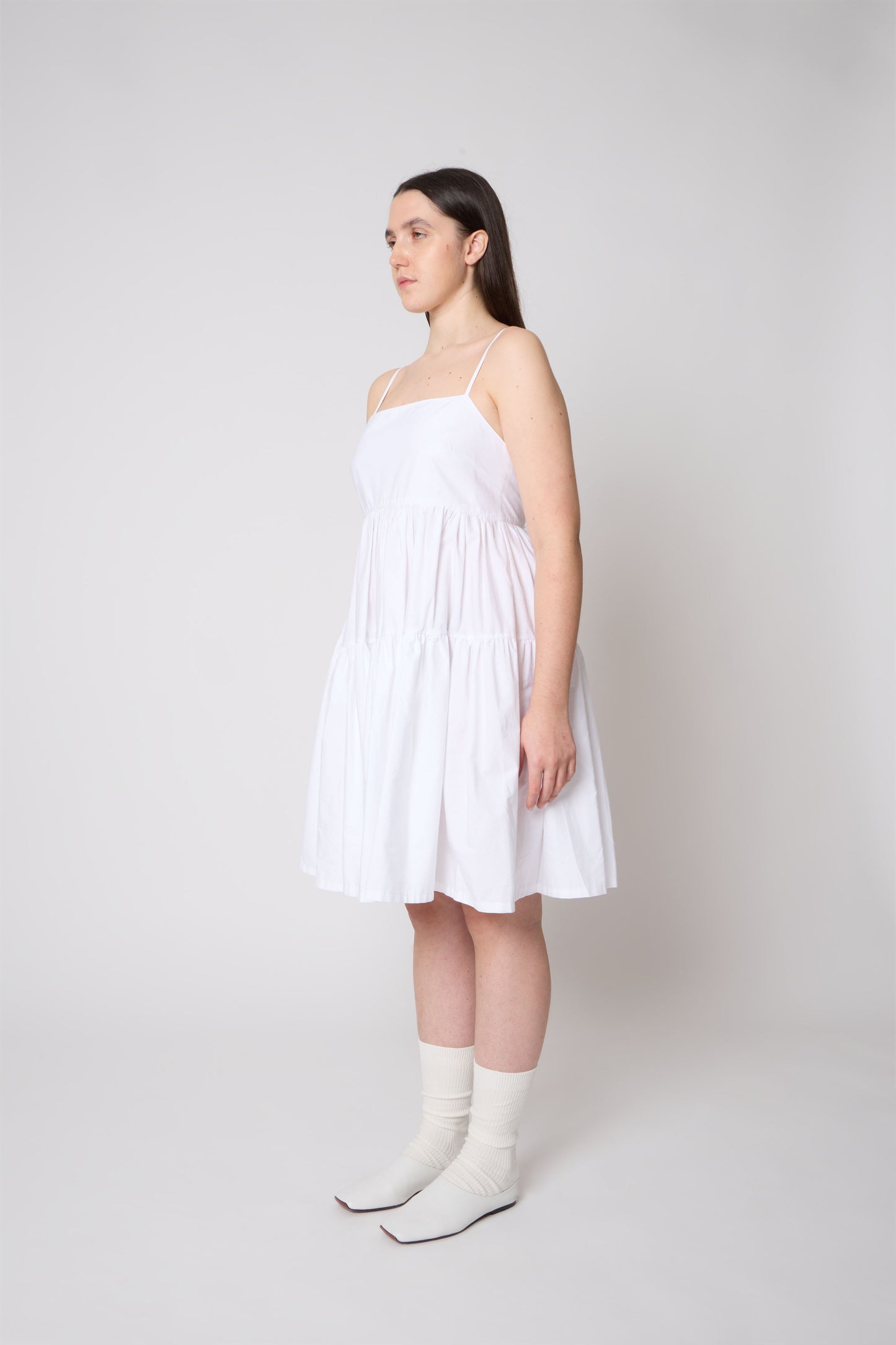 Eloise Dress in White Cotton