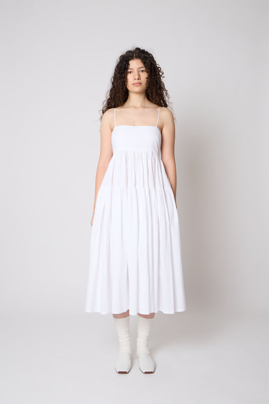 Eloise Dress in White Cotton