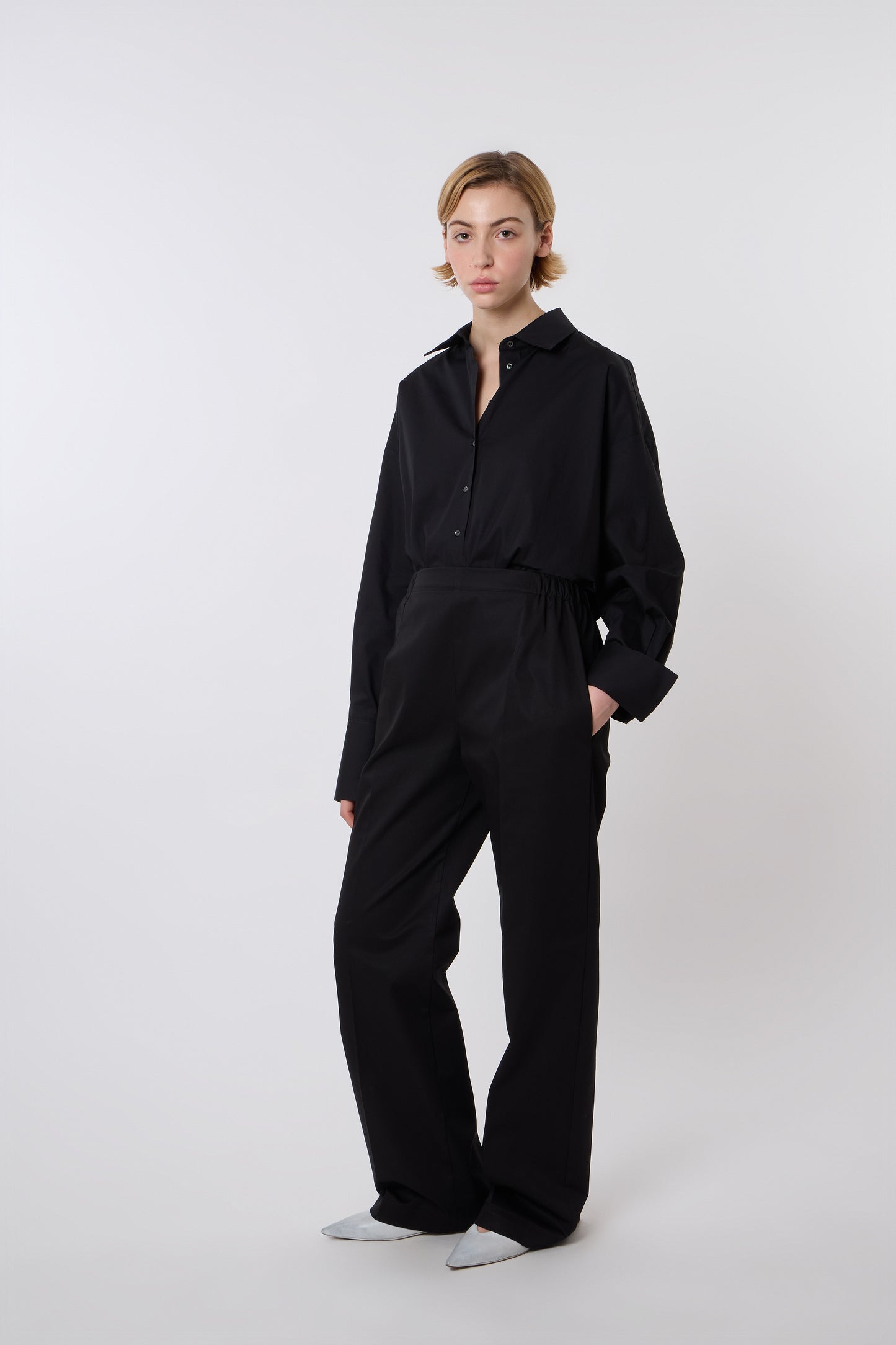 Emile Trousers in Black Cotton