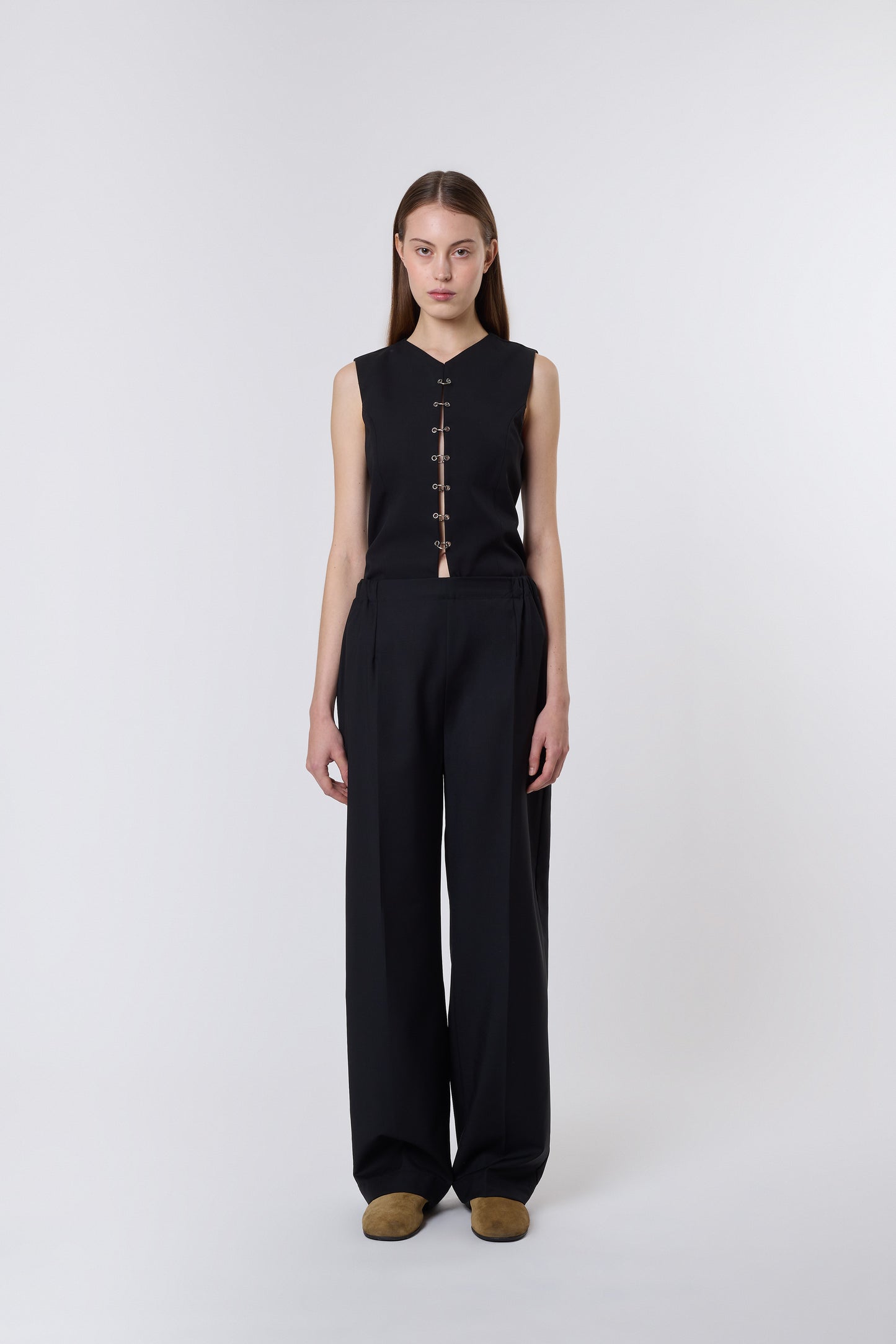 Emile Trousers in Black Wool