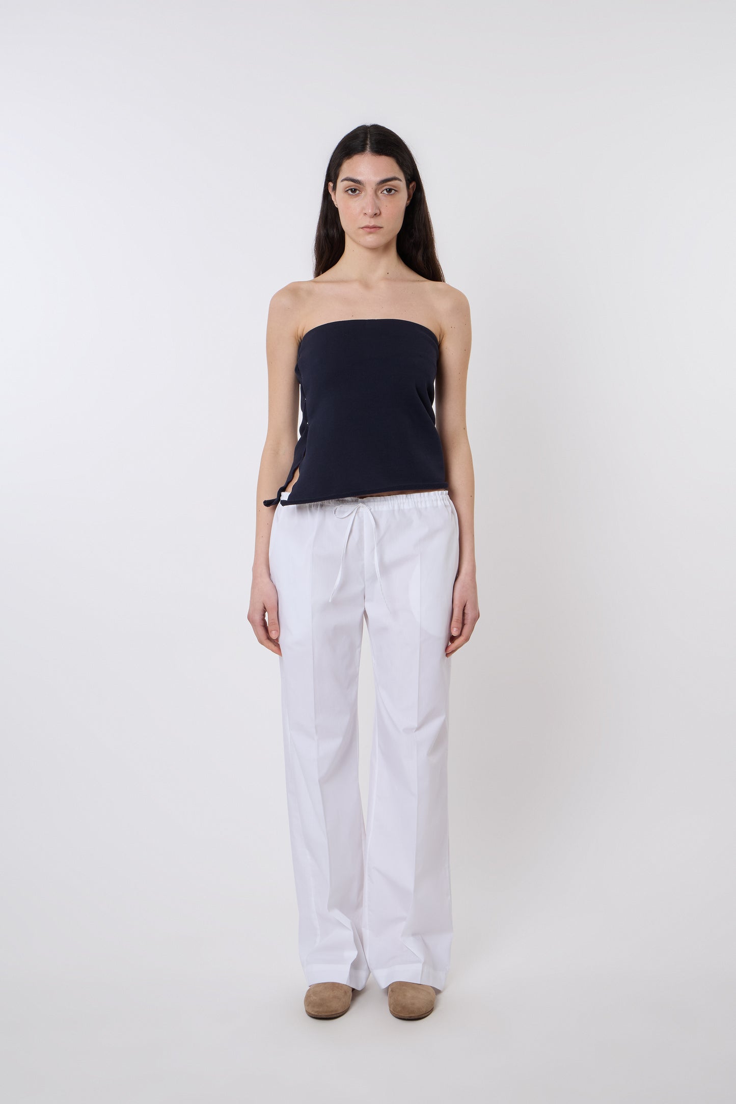 Emile Trousers in White Cotton