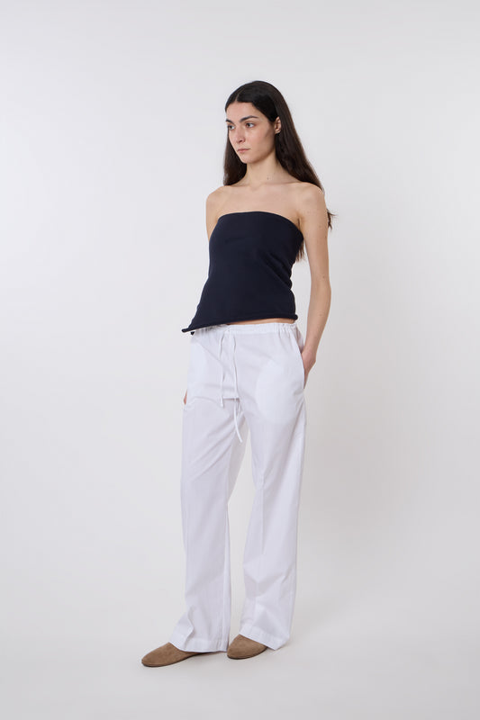 Emile Trousers in White Cotton