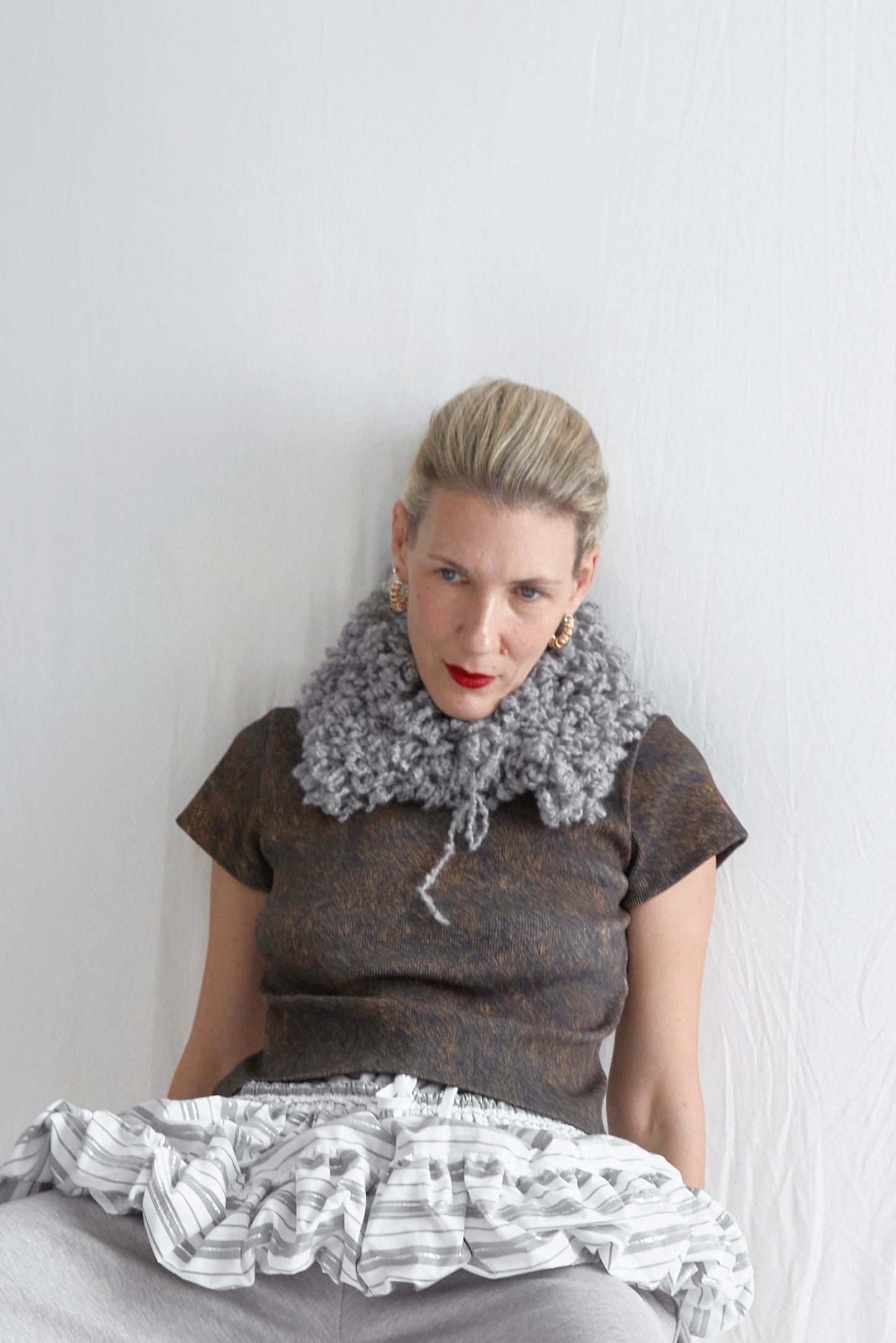 Petra Collar in Grey Wool