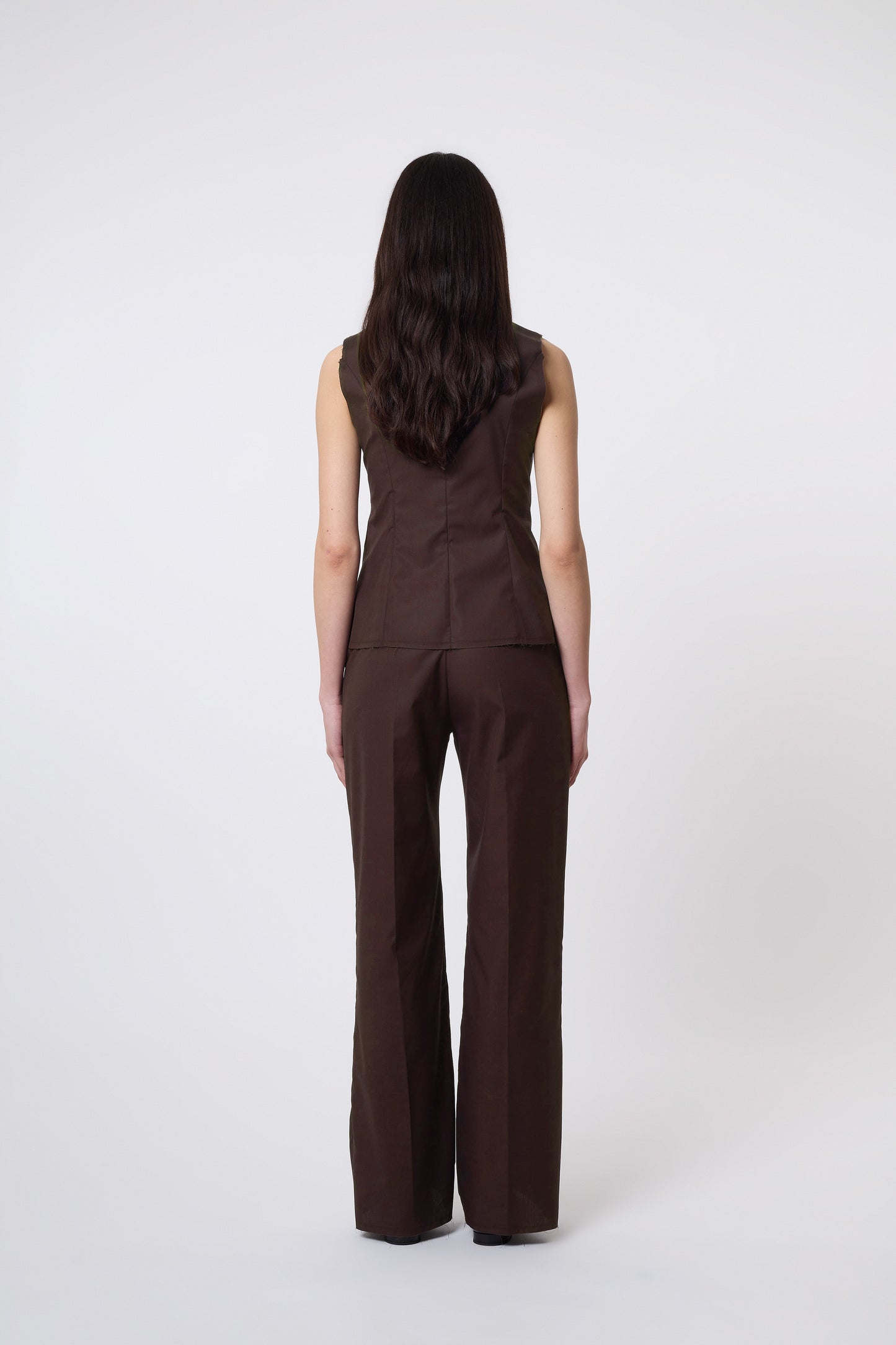 Macondo Vest in Brown Cotton