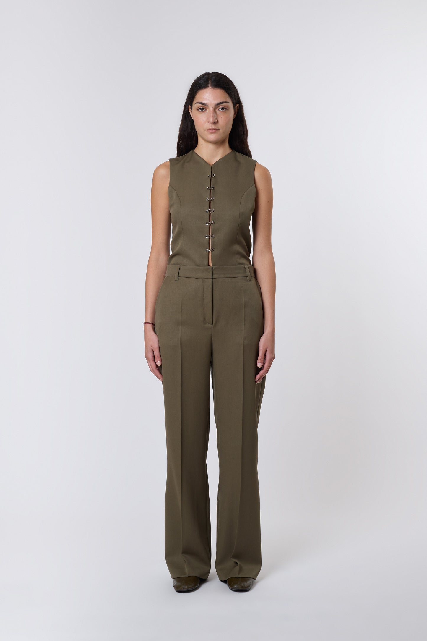 Gaspard Trousers in Olive Wool