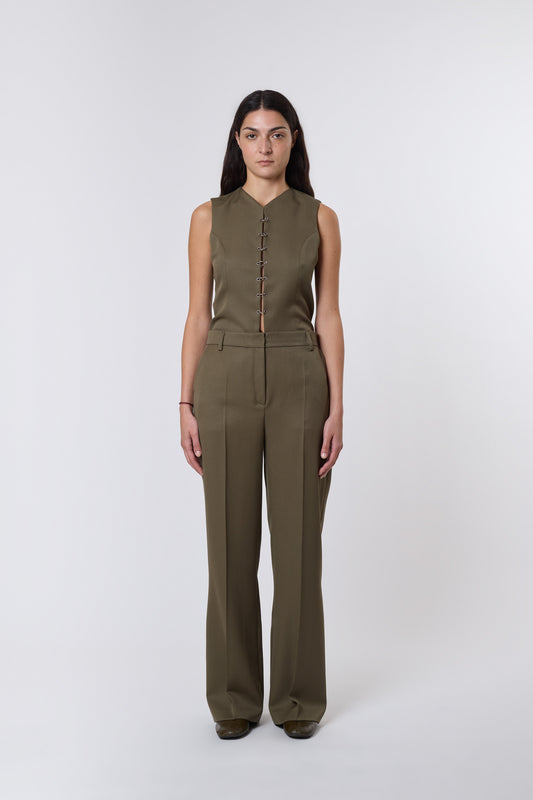 Gaspard Trousers in Olive Wool
