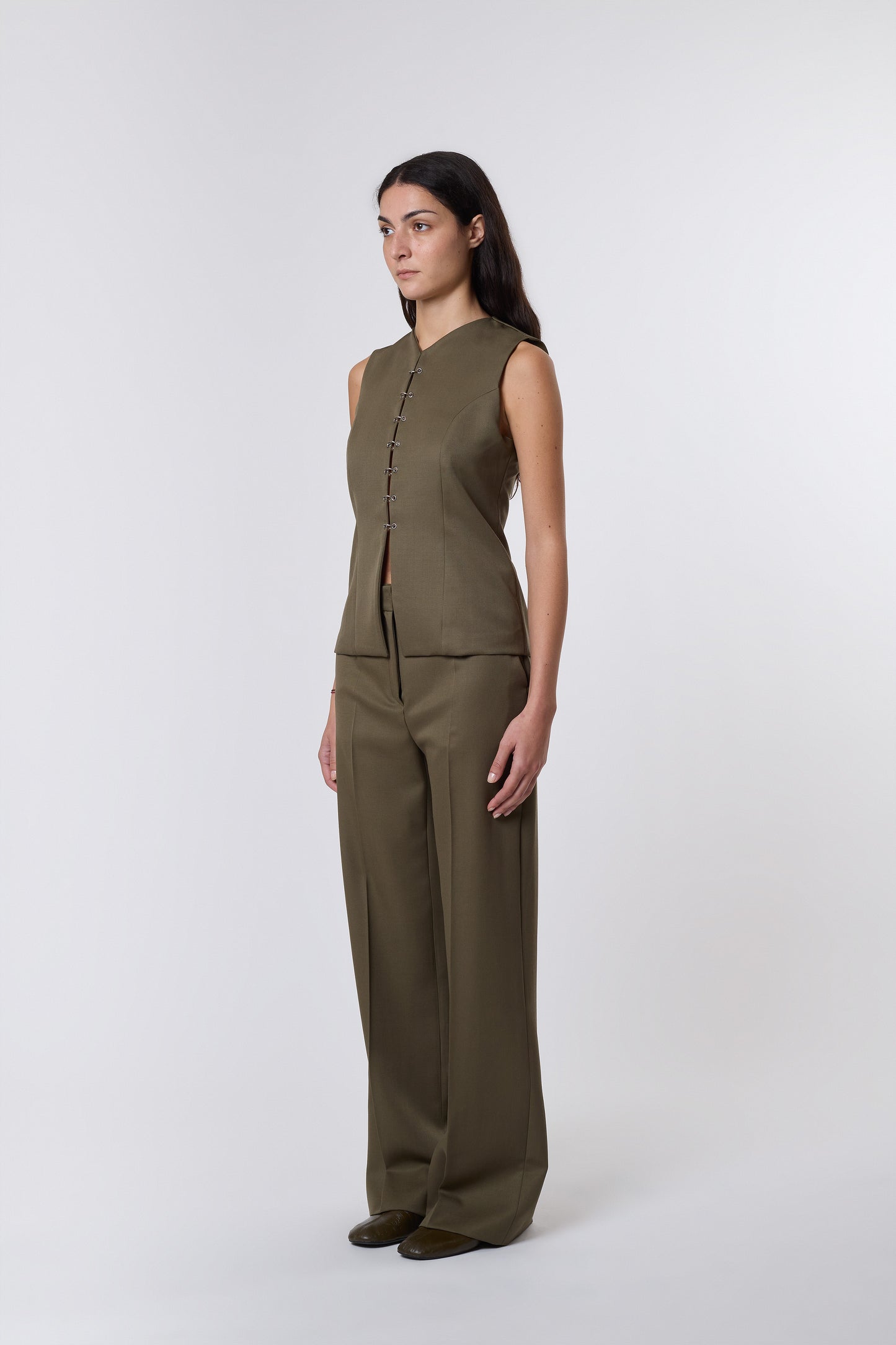 Gaspard Trousers in Olive Wool
