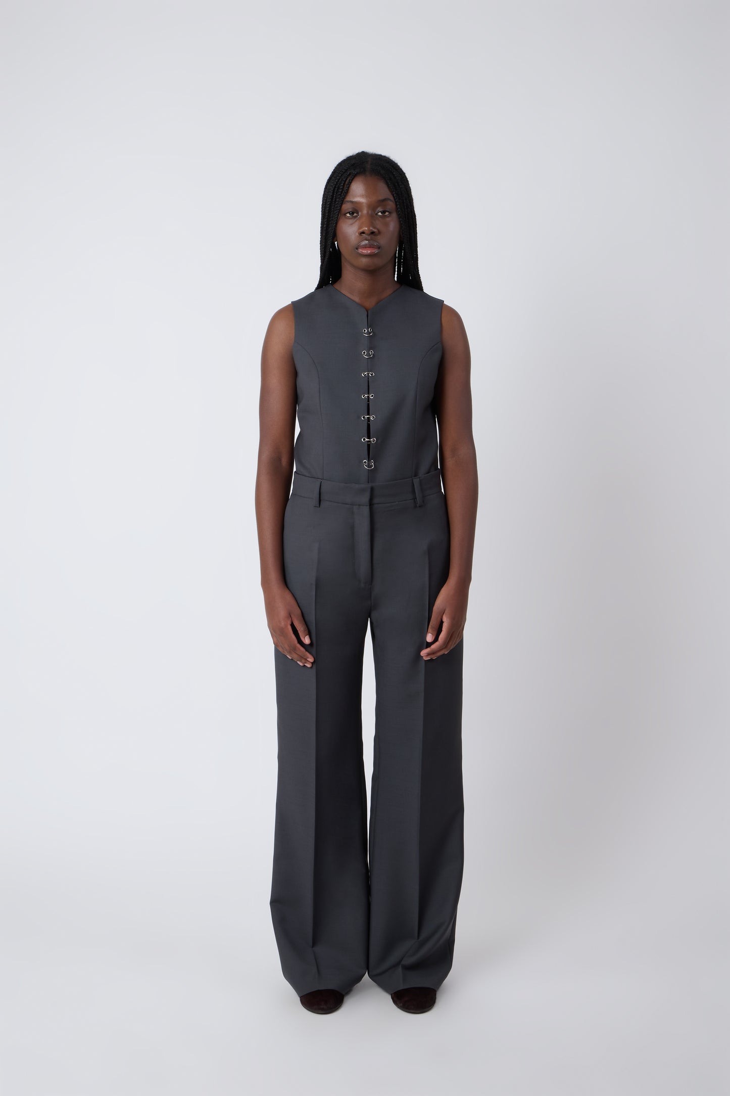 Gaspard Trousers in Grey Wool