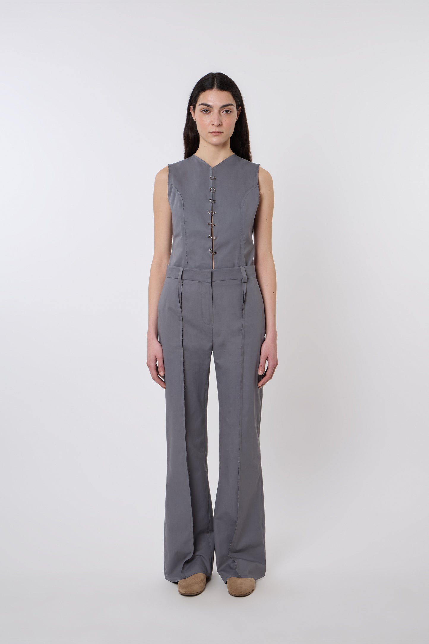 Gaspard Trousers in Grey Cotton - Archive