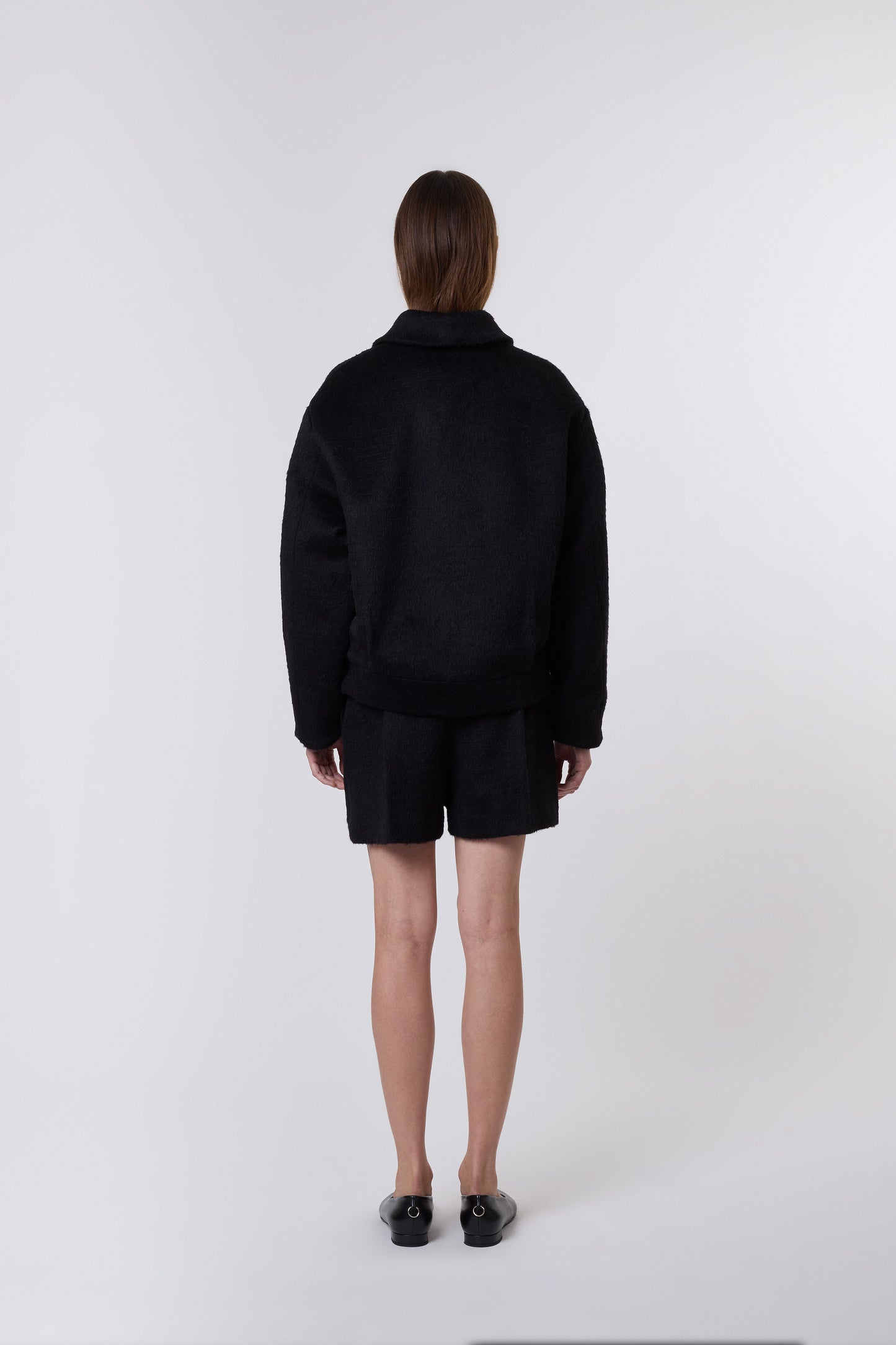 Olga Jacket in Black Brushed Wool