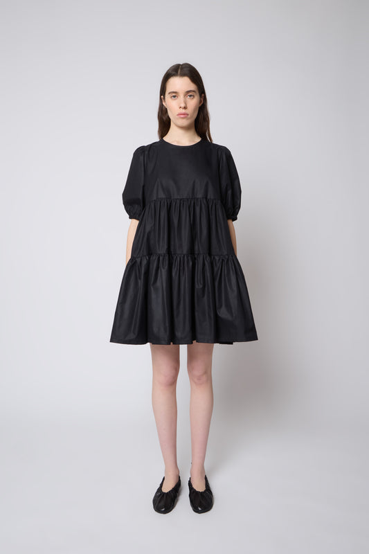 Isabelle Dress in Black Cotton
