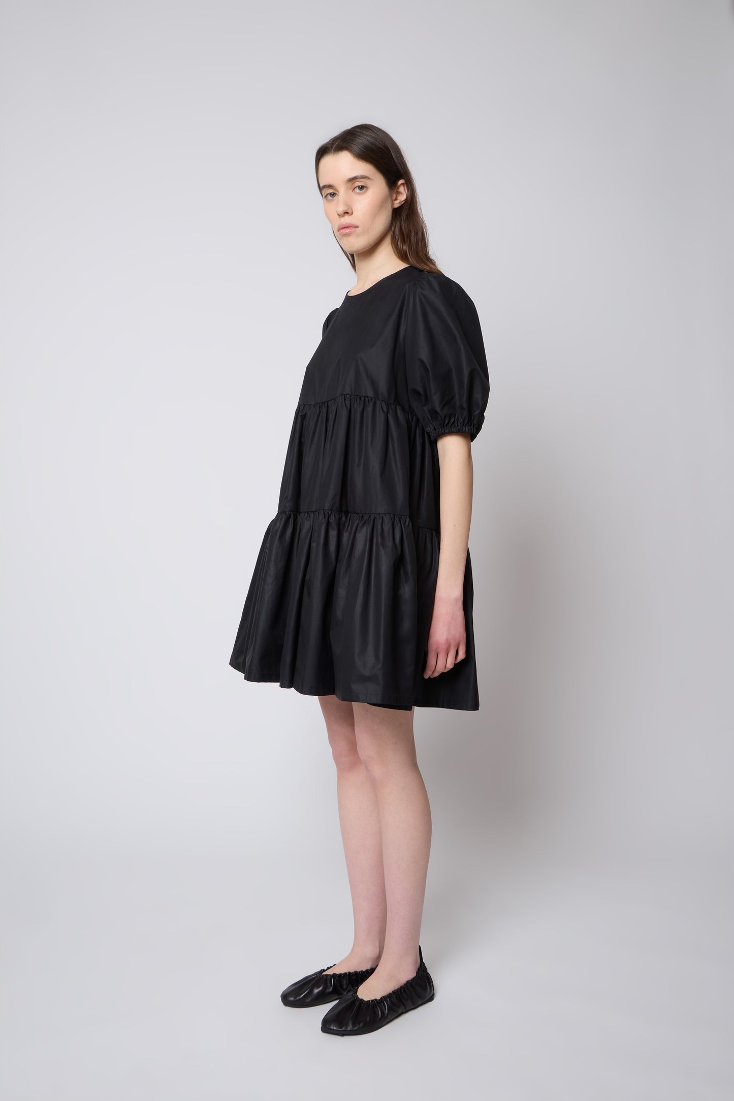Isabelle Dress in Black Cotton