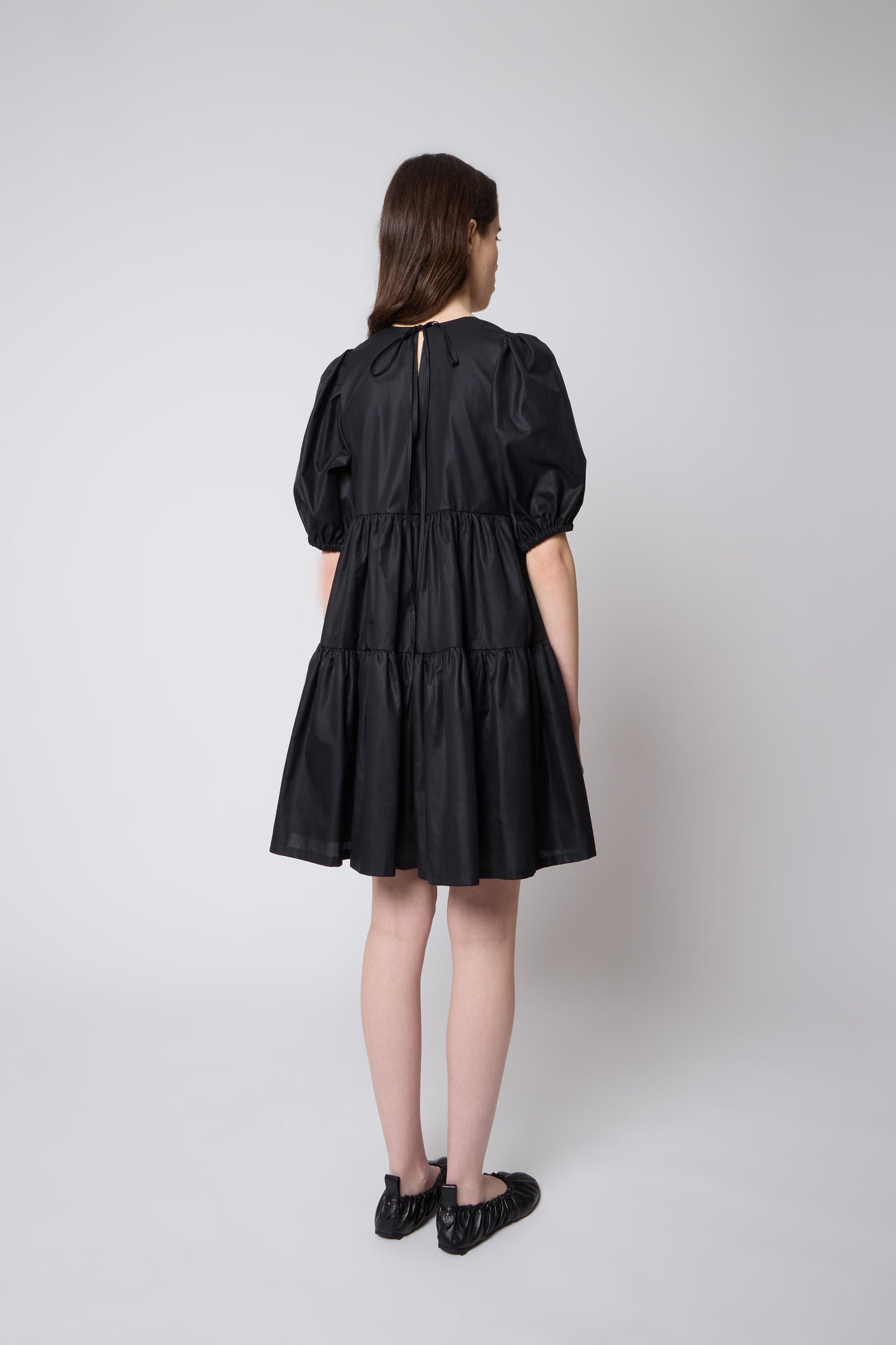 Isabelle Dress in Black Cotton