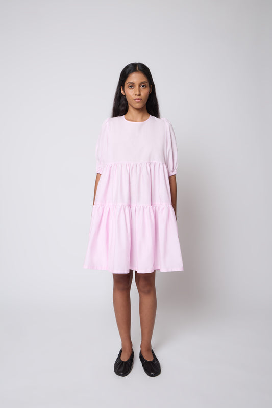 Isabelle Dress in Pink Cotton - Archive