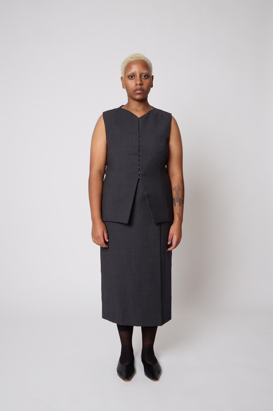 Vivienne Vest in Grey Wool