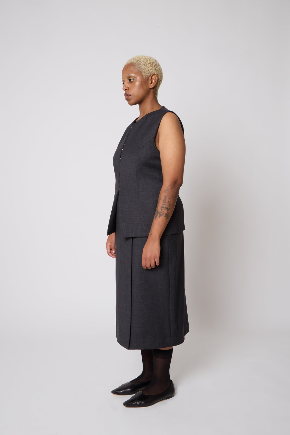 Vivienne Vest in Grey Wool