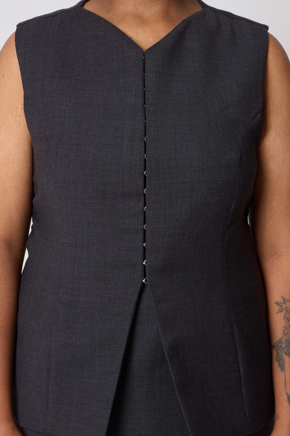 Vivienne Vest in Grey Wool