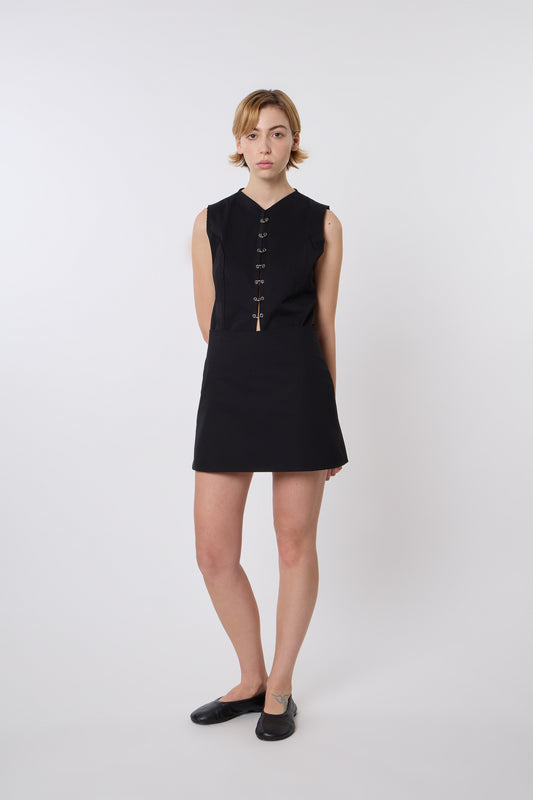 Lea Skirt in Black Cotton