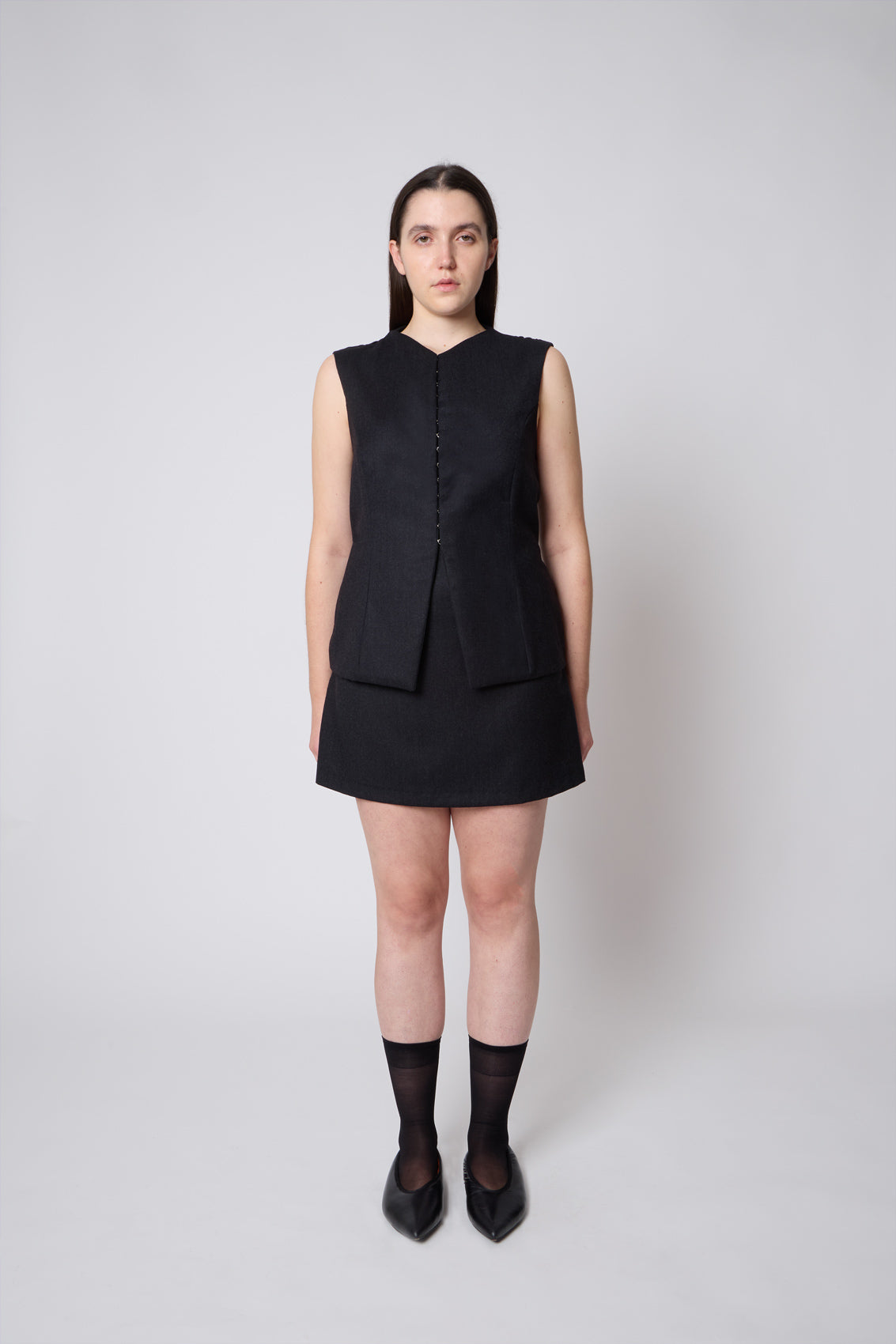 Lea Skirt in Black Wool - Archive