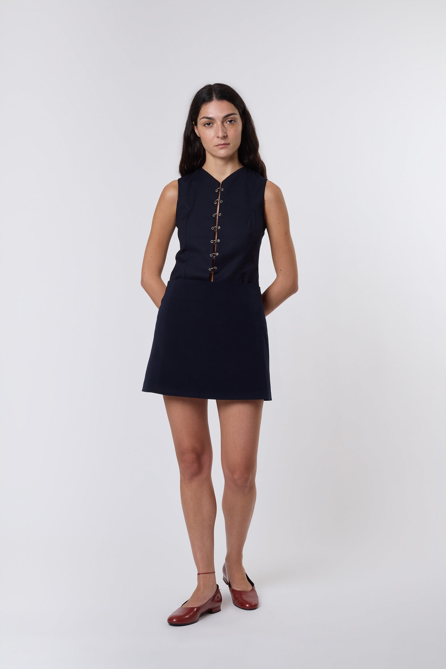 Lea Skirt in Blue Wool