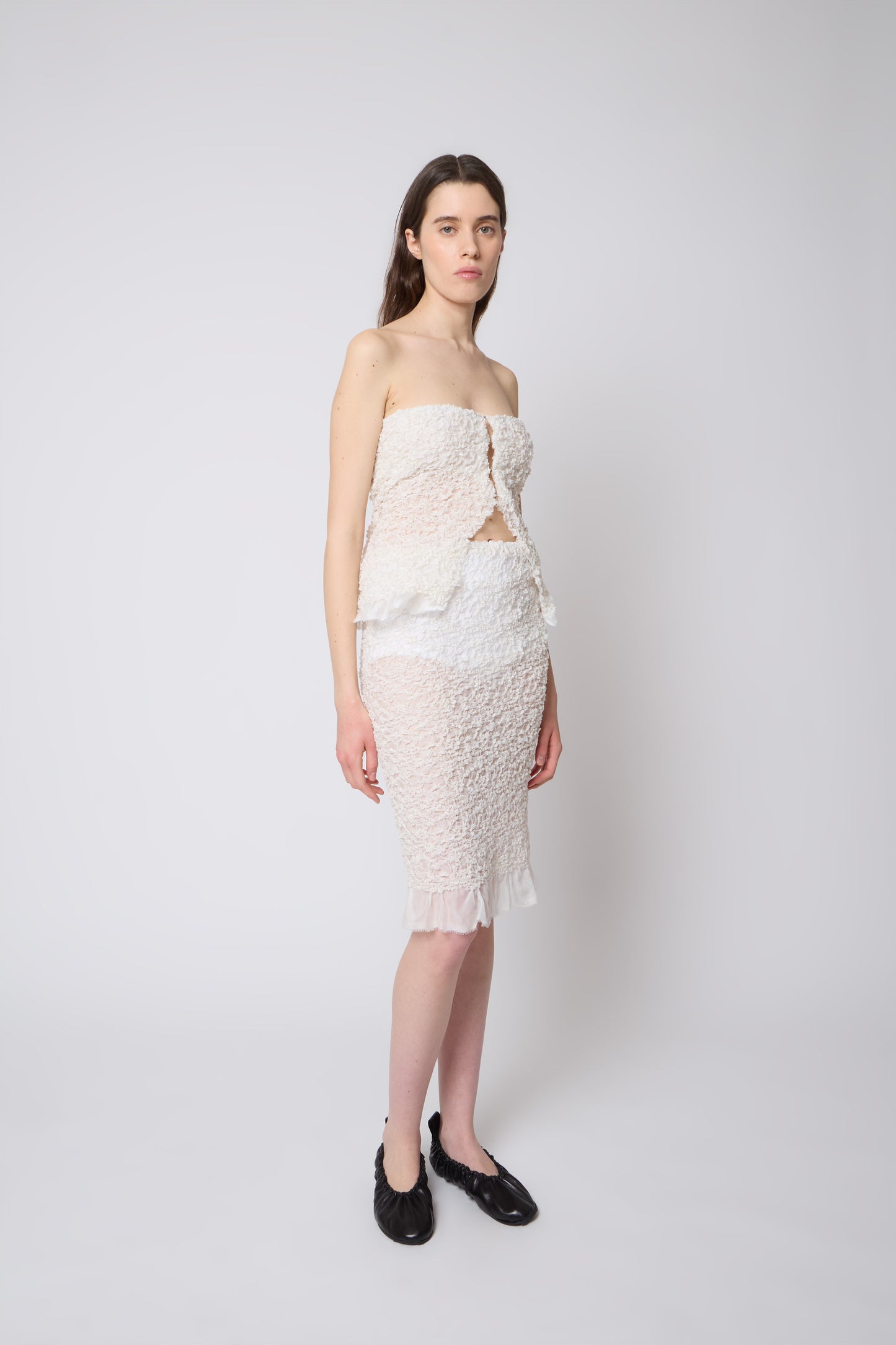 Lea Skirt in White Silk