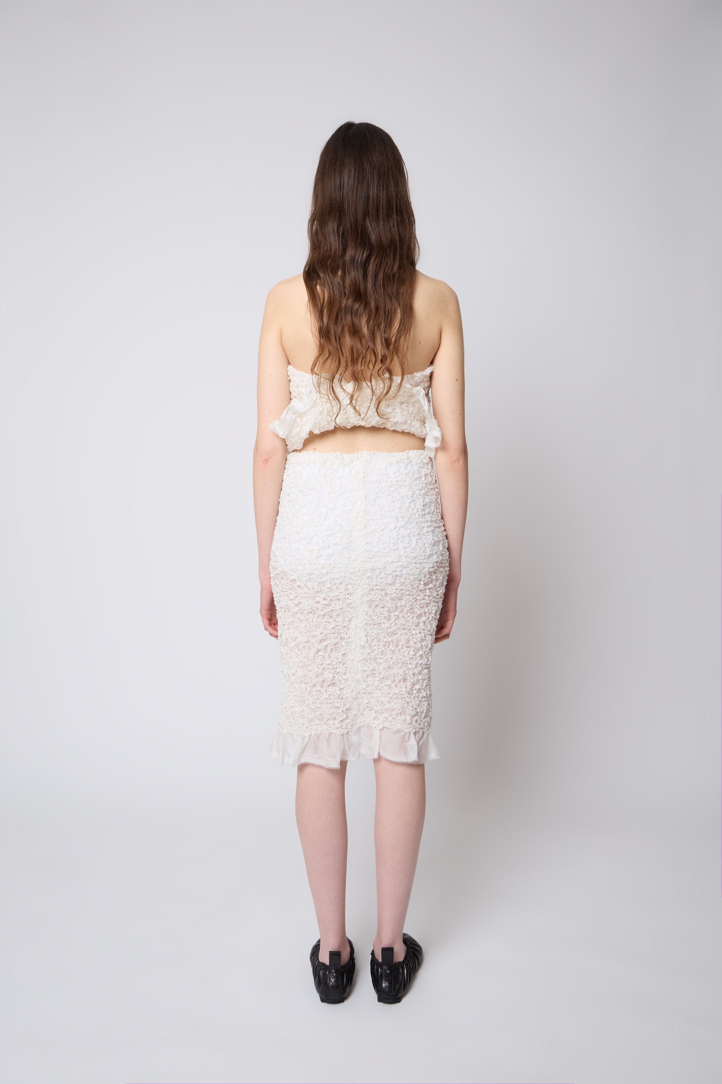 Lea Skirt in White Silk