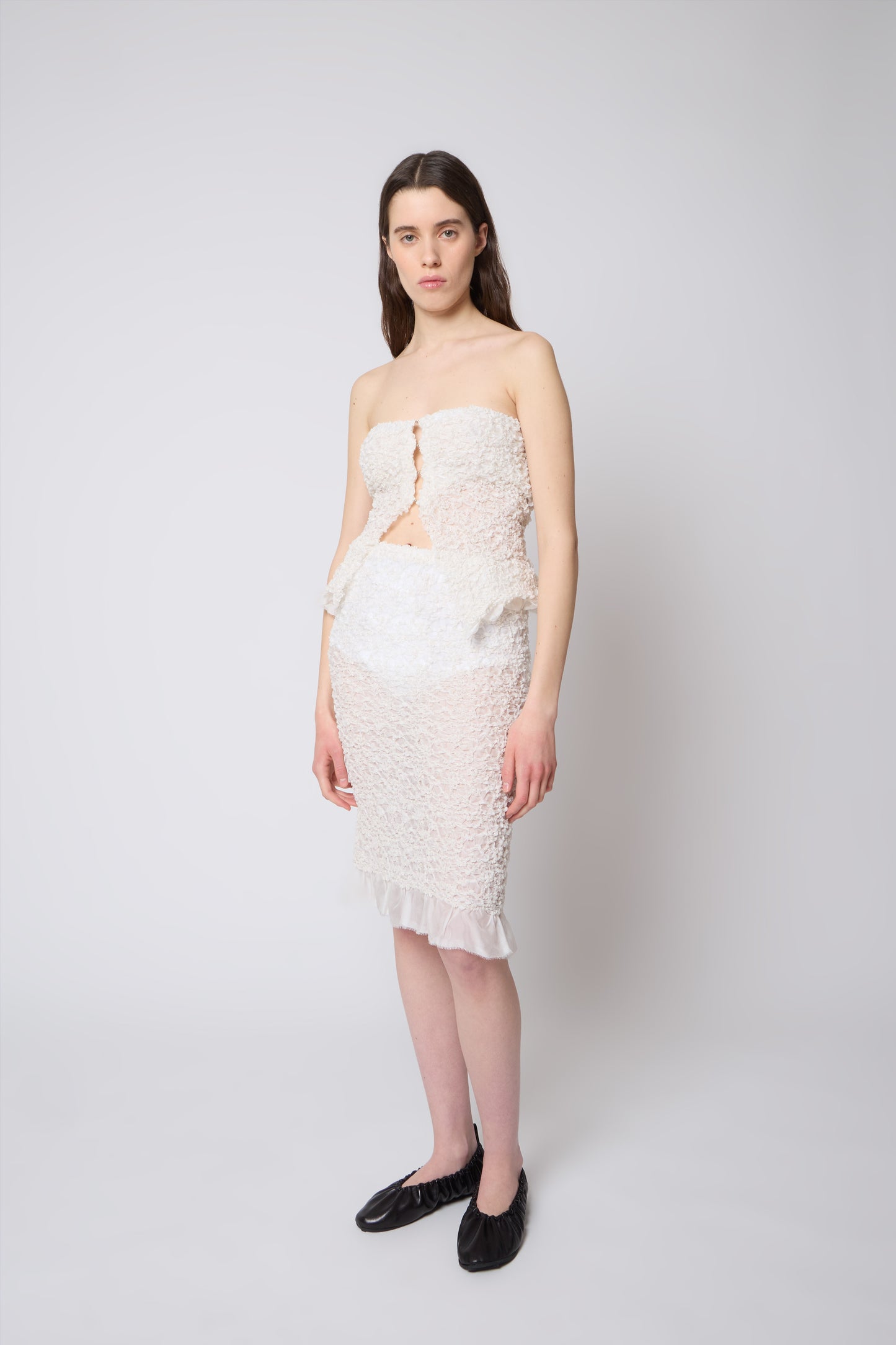 Lea Skirt in White Silk