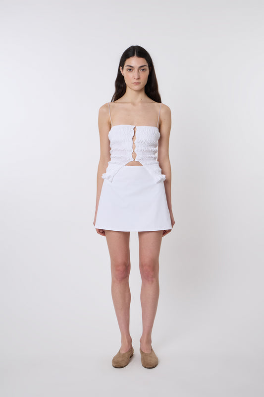 Lea Skirt in White Cotton