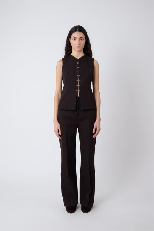 Macondo Vest in Brown Wool